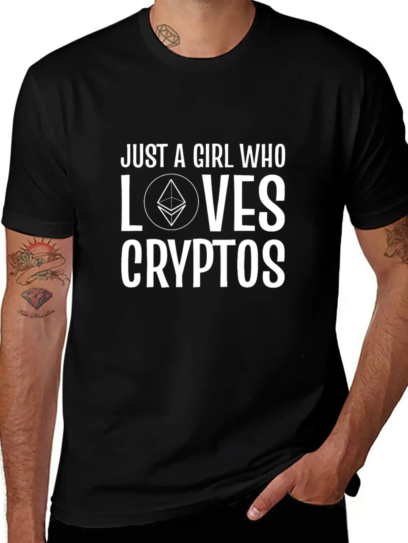 Just A Girl Who Loves Cryptos ETH Crypto Wallet Unisex Casual T-Shirt – Clean Design For Daily Comfort