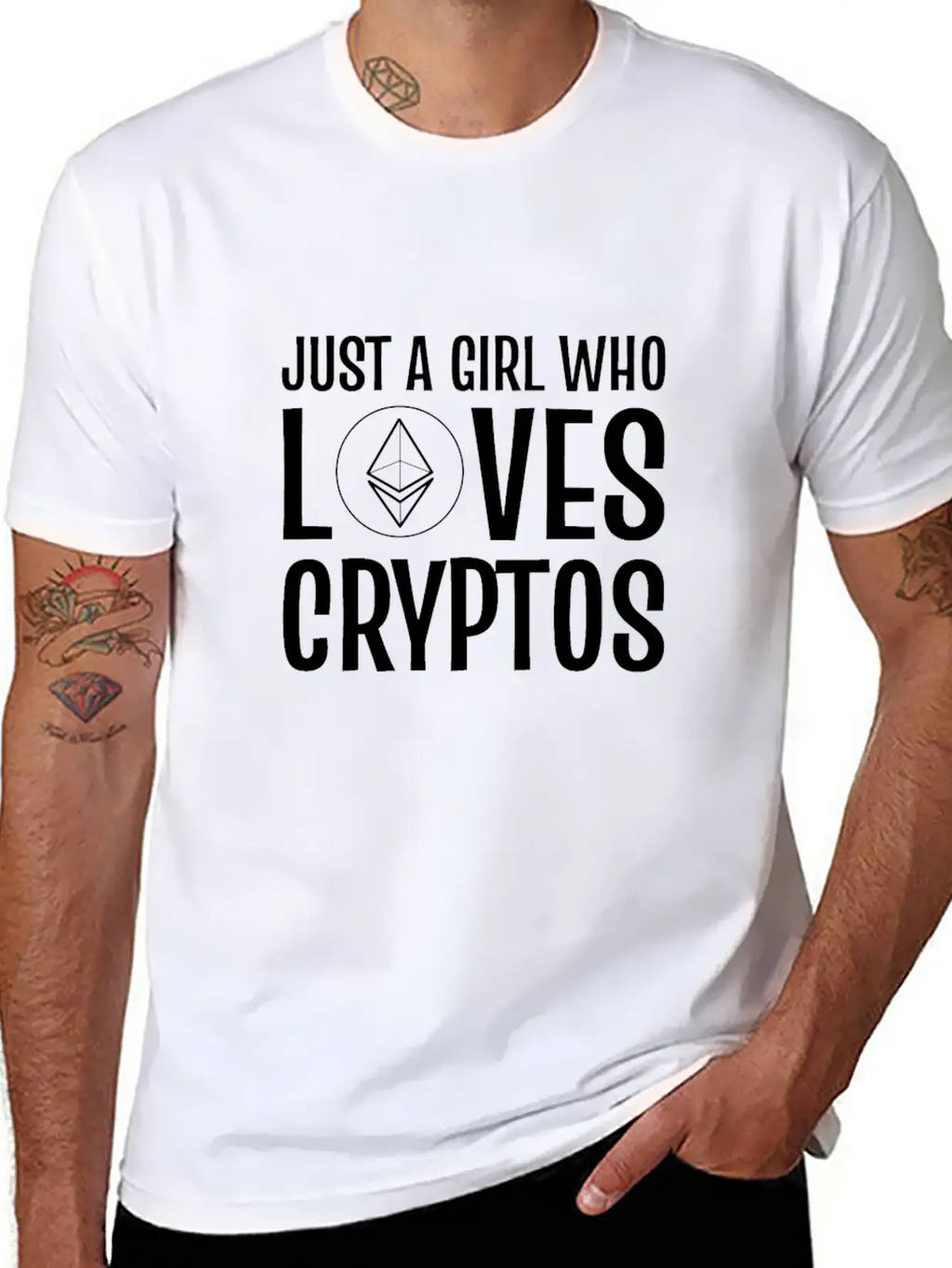 Just A Girl Who Loves Cryptos ETH Crypto Wallet Unisex Casual T-Shirt – Clean Design For Daily Comfort