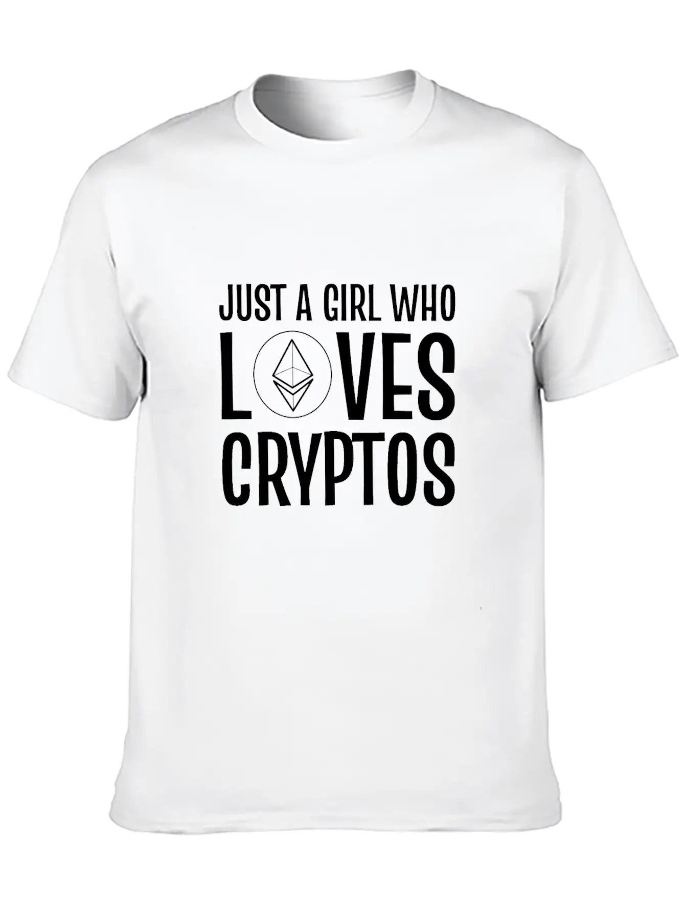 Just A Girl Who Loves Cryptos ETH Crypto Wallet Unisex Casual T-Shirt – Clean Design For Daily Comfort