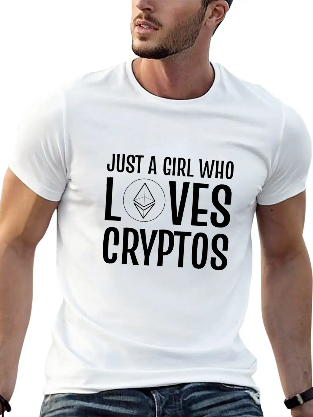 Just A Girl Who Loves Cryptos ETH Crypto Wallet Unisex Casual T-Shirt – Clean Design For Daily Comfort