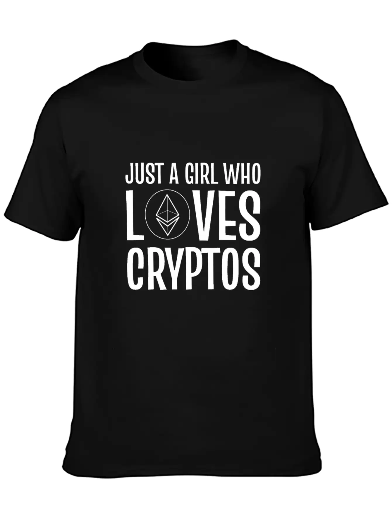 Just A Girl Who Loves Cryptos ETH Crypto Wallet Unisex Casual T-Shirt – Clean Design For Daily Comfort