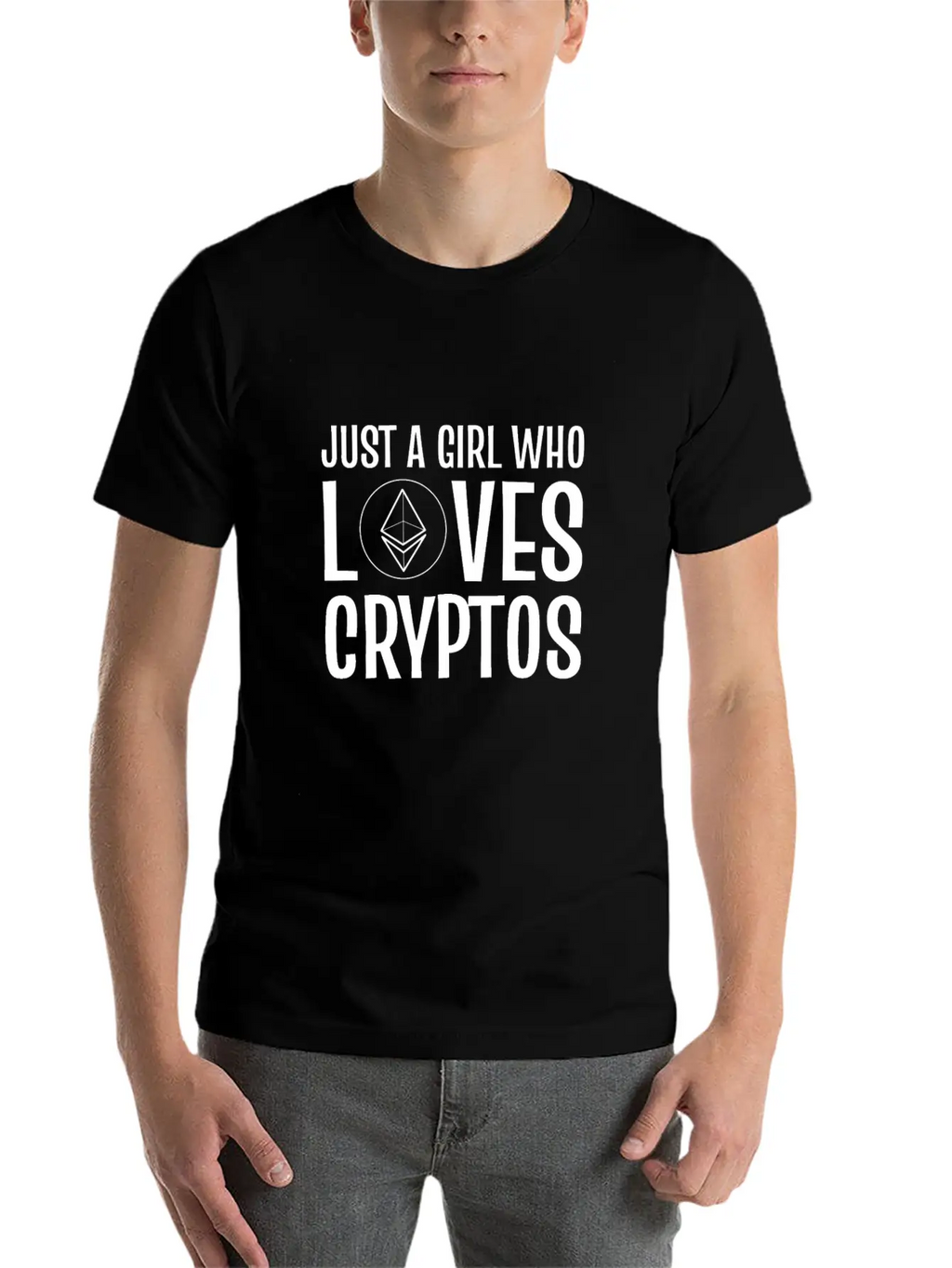 Just A Girl Who Loves Cryptos ETH Crypto Wallet Unisex Casual T-Shirt – Clean Design For Daily Comfort