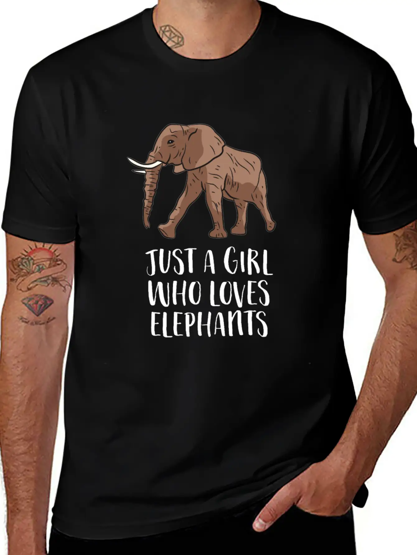 Just A Girl Who Loves Elephants Casual Graphic T-Shirt – Simple And Comfortable Daily Wear