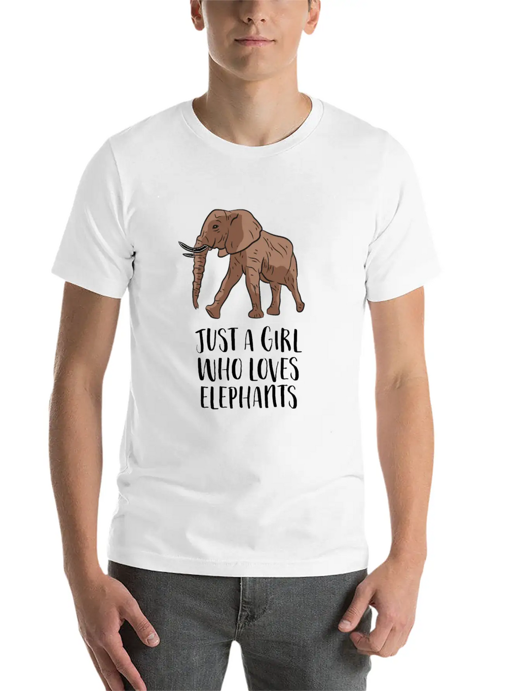 Just A Girl Who Loves Elephants Casual Graphic T-Shirt – Simple And Comfortable Daily Wear