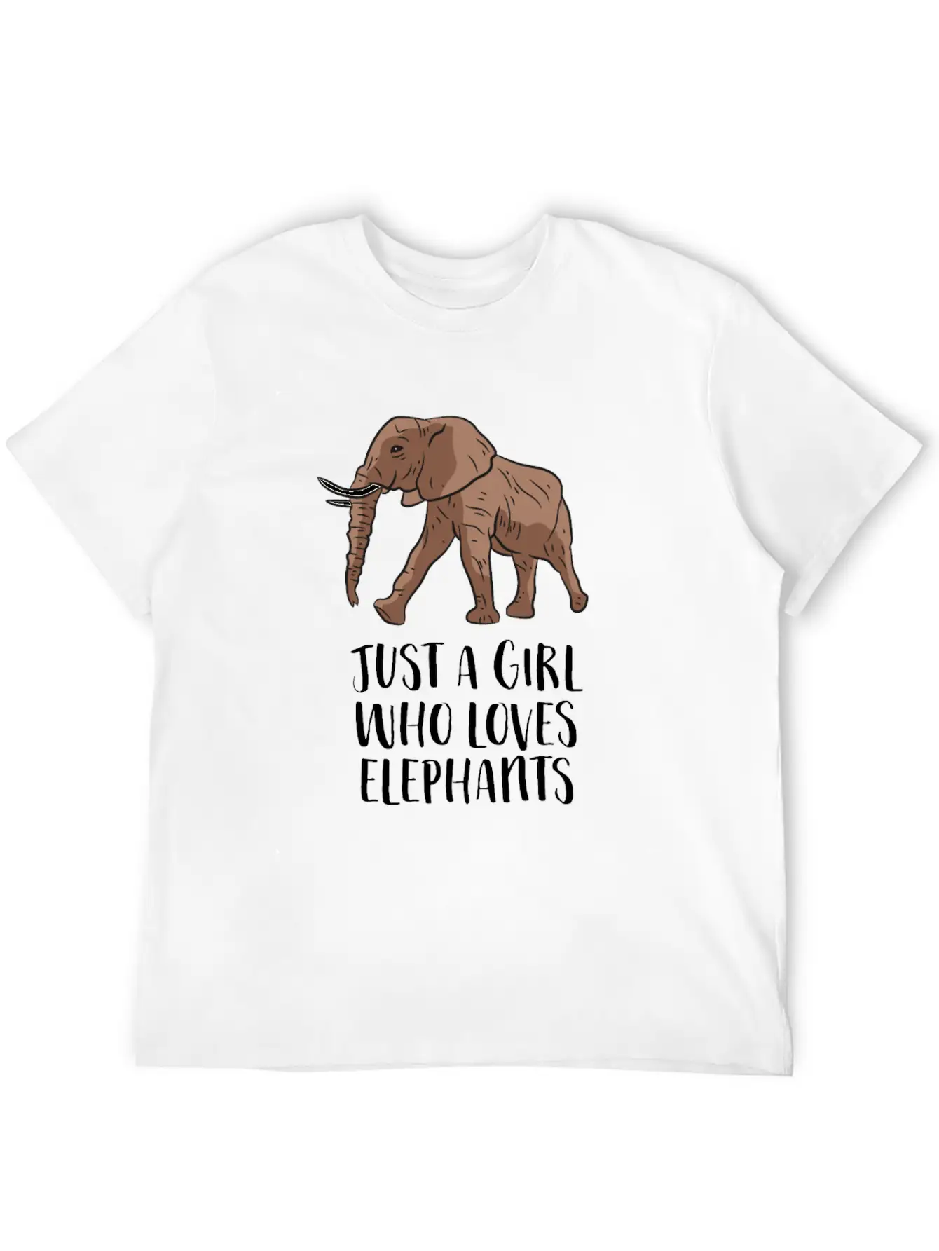 Just A Girl Who Loves Elephants Casual Graphic T-Shirt – Simple And Comfortable Daily Wear