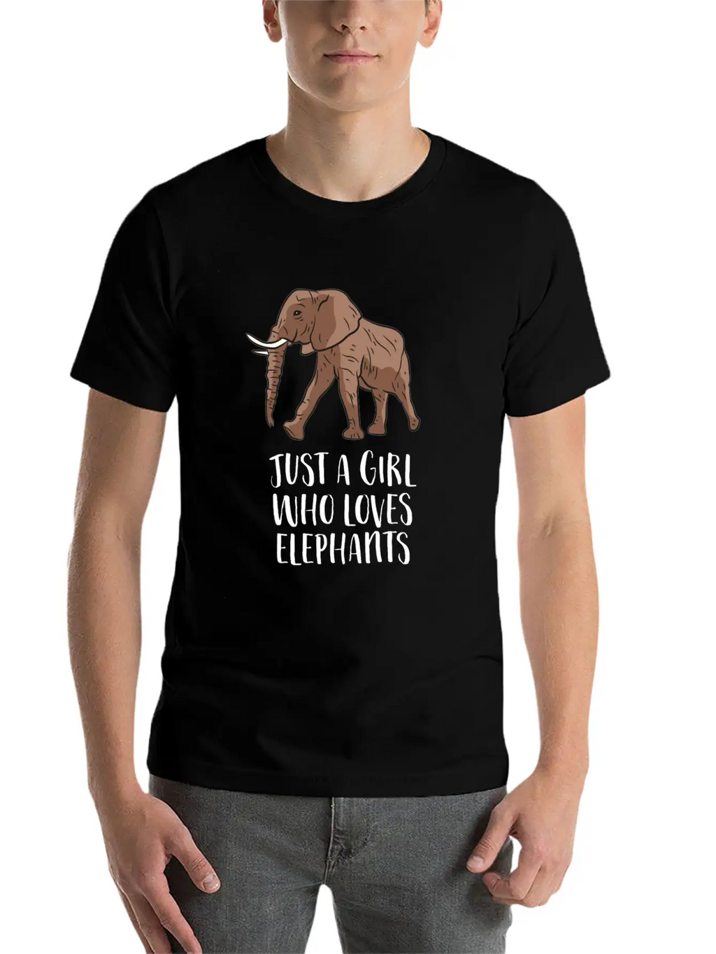 Just A Girl Who Loves Elephants Casual Graphic T-Shirt – Simple And Comfortable Daily Wear