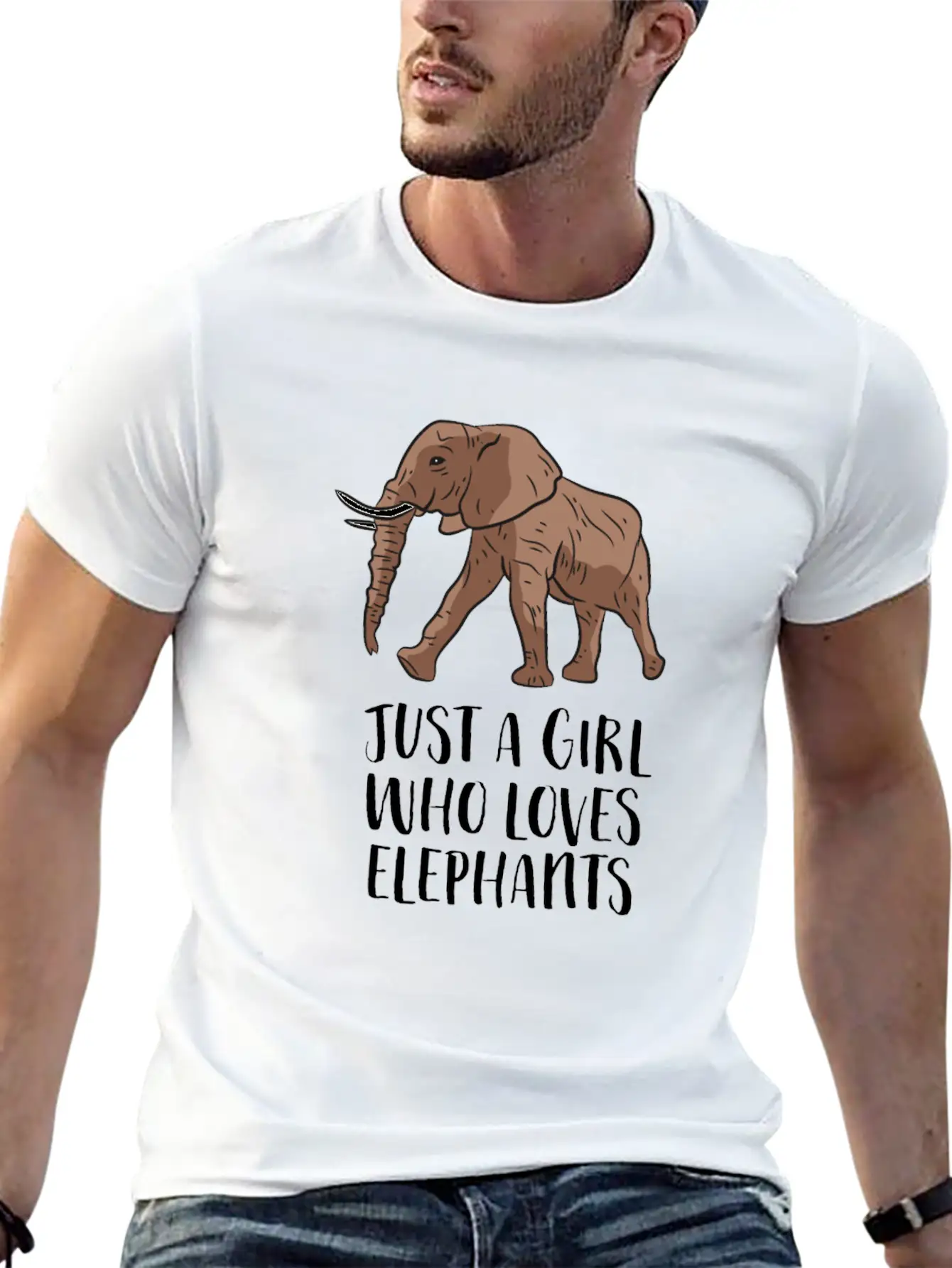 Just A Girl Who Loves Elephants Casual Graphic T-Shirt – Simple And Comfortable Daily Wear