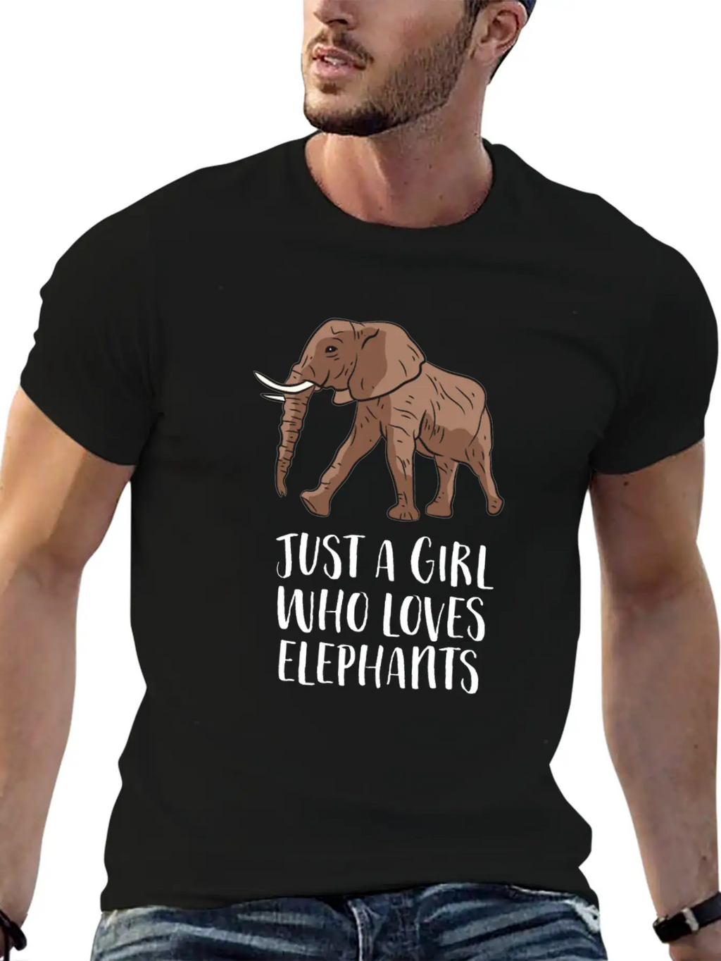 Just A Girl Who Loves Elephants Casual Graphic T-Shirt – Simple And Comfortable Daily Wear