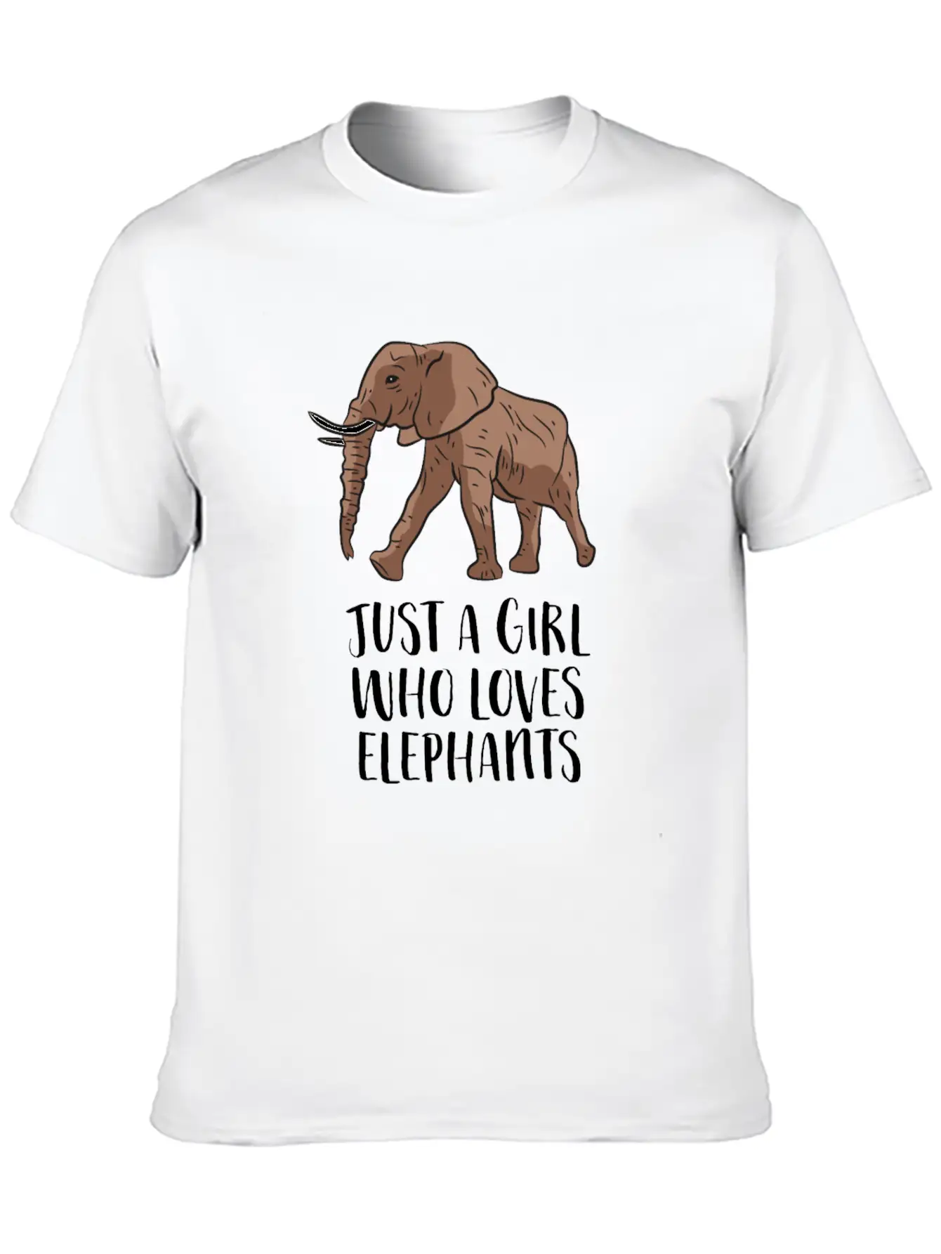 Just A Girl Who Loves Elephants Casual Graphic T-Shirt – Simple And Comfortable Daily Wear