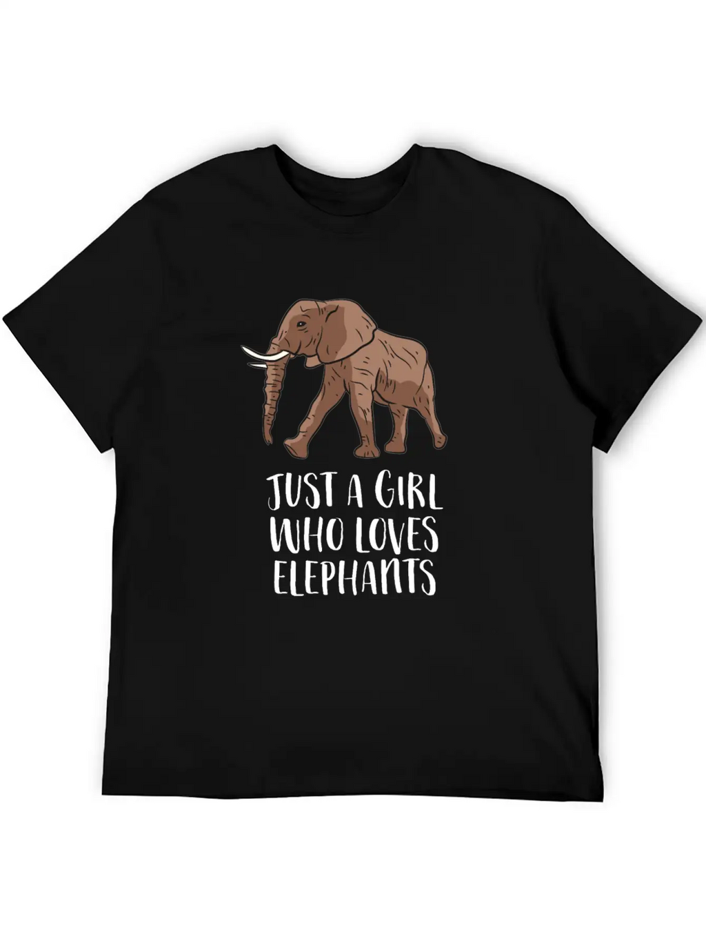 Just A Girl Who Loves Elephants Casual Graphic T-Shirt – Simple And Comfortable Daily Wear