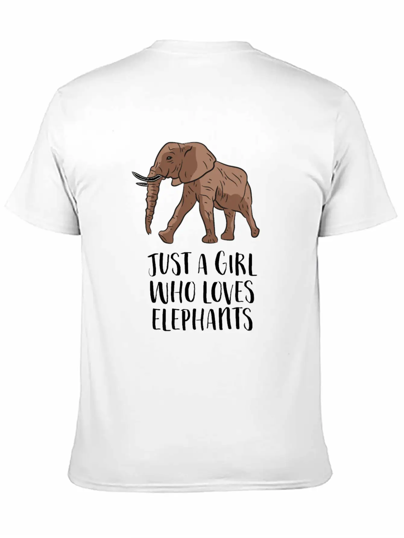Just A Girl Who Loves Elephants Casual Graphic T-Shirt – Simple And Comfortable Daily Wear