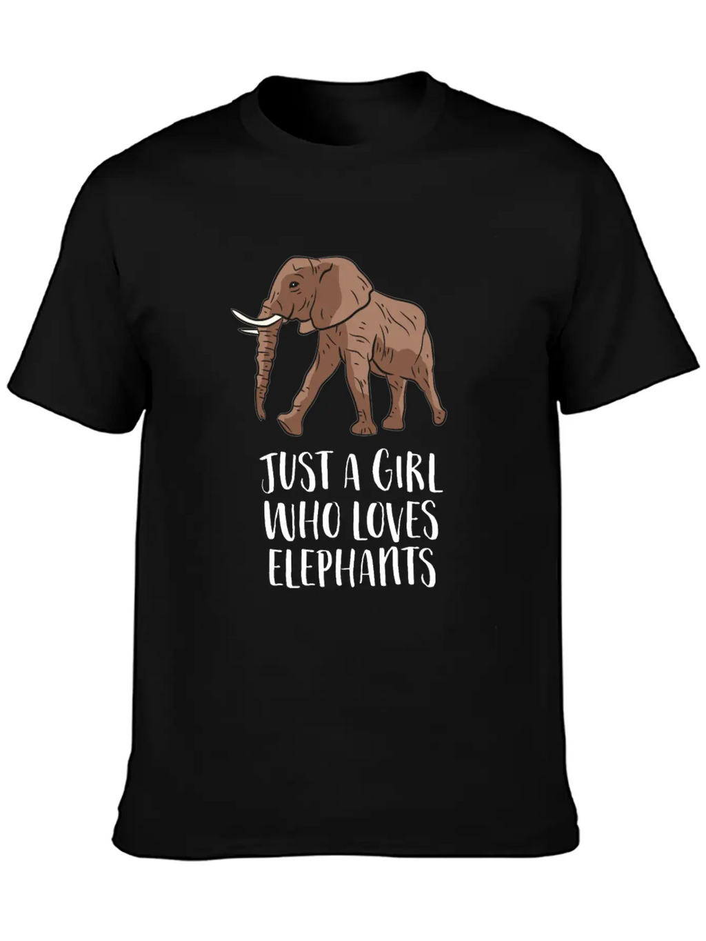Just A Girl Who Loves Elephants Casual Graphic T-Shirt – Simple And Comfortable Daily Wear