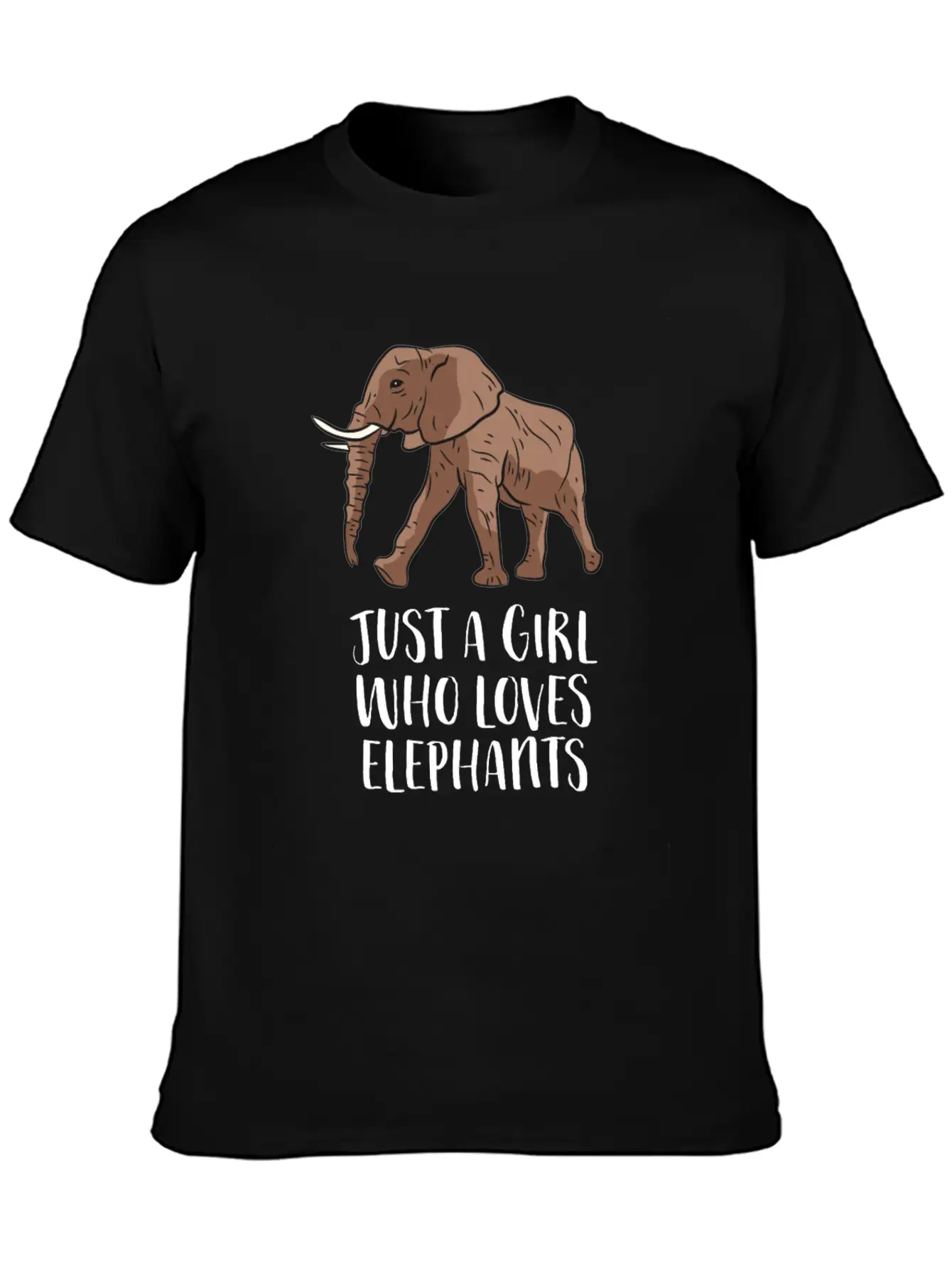 Just A Girl Who Loves Elephants Casual Graphic T-Shirt – Simple And Comfortable Daily Wear