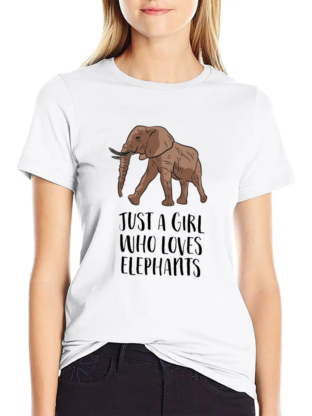 Just A Girl Who Loves Elephants Casual Graphic T-Shirt – Simple And Comfortable Daily Wear