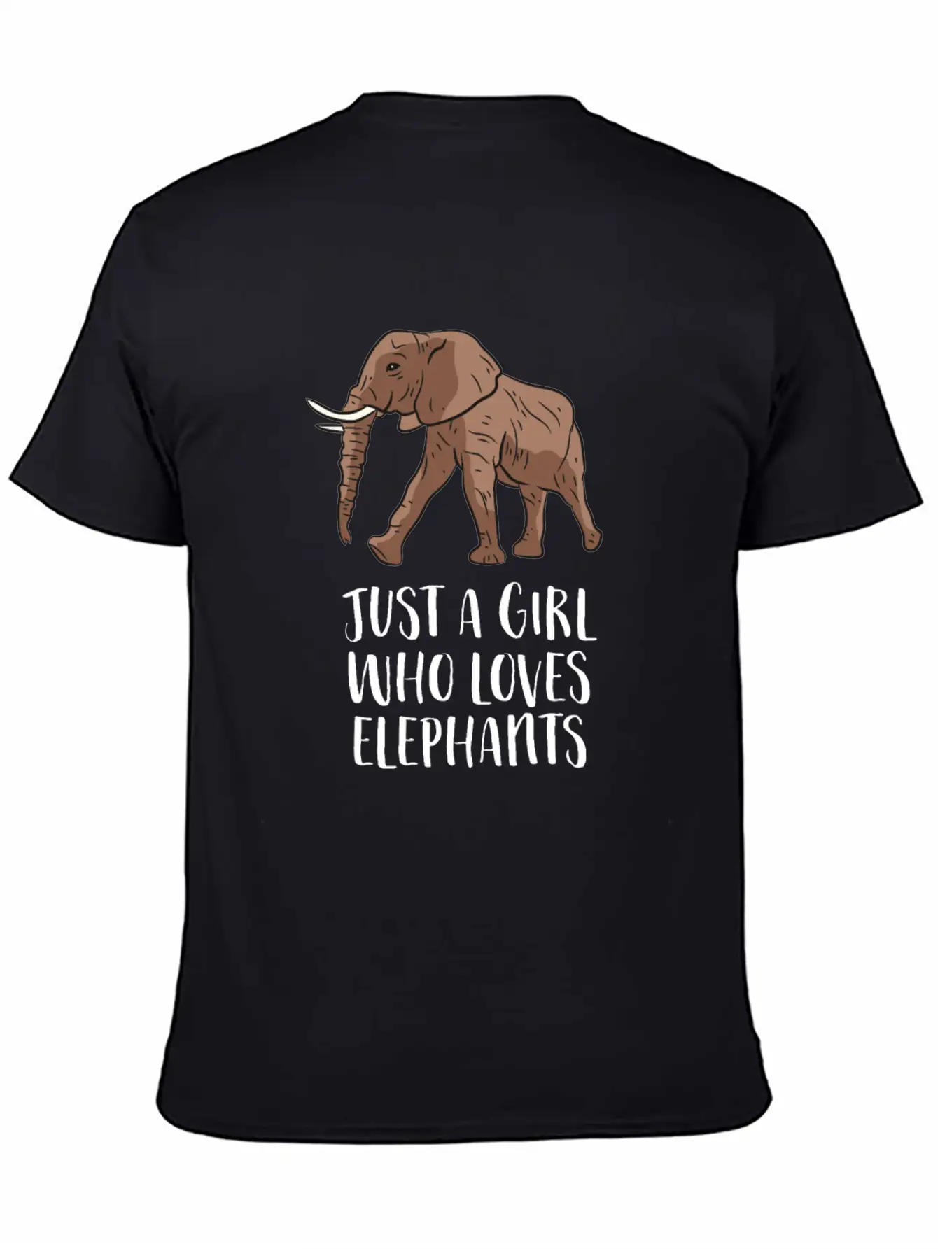 Just A Girl Who Loves Elephants Casual Graphic T-Shirt – Simple And Comfortable Daily Wear