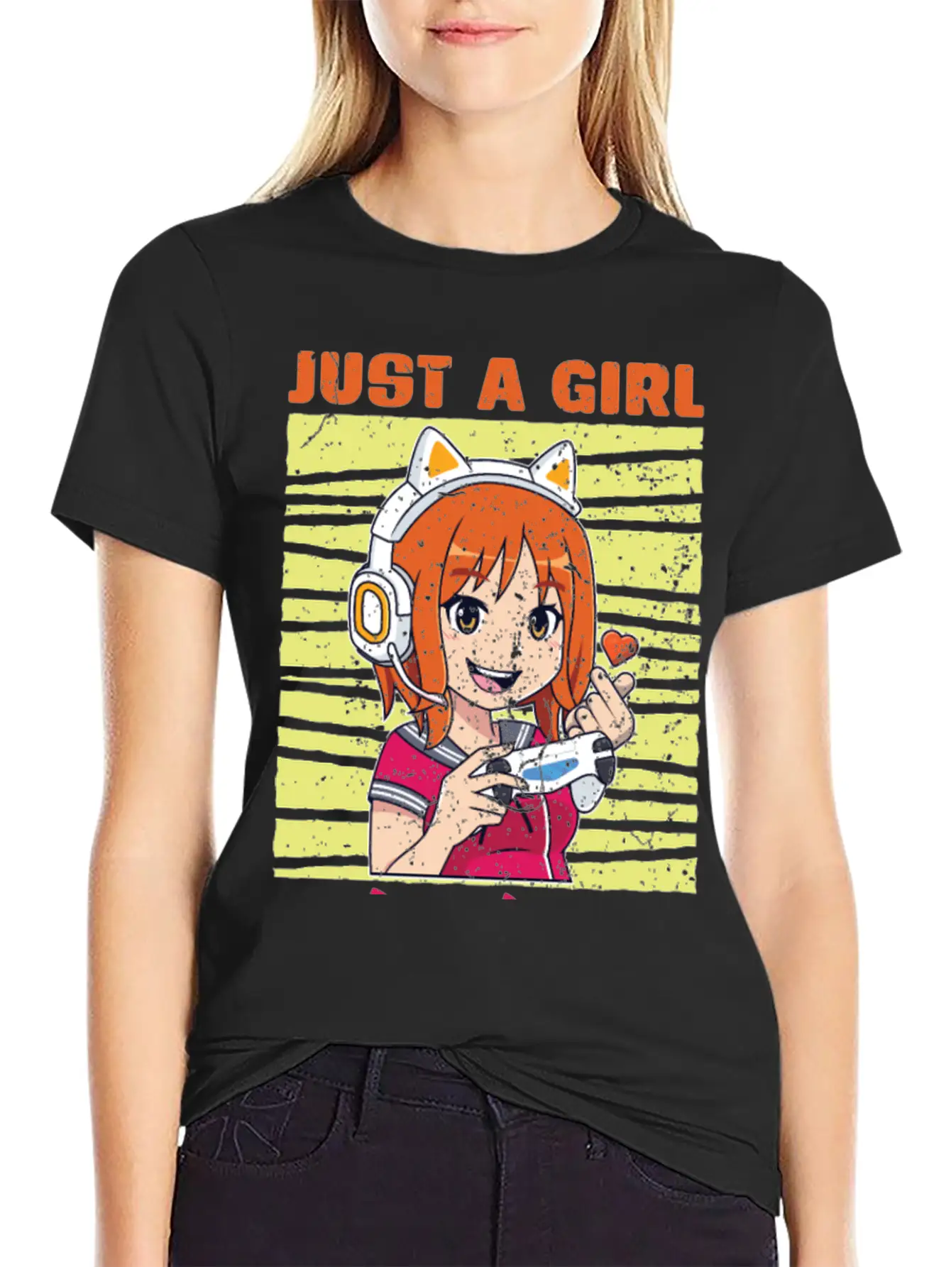 Just A Girl Who Loves Gaming And K Pop K Pop Stylish Everyday T-Shirt – Unisex Basic Cotton Tee