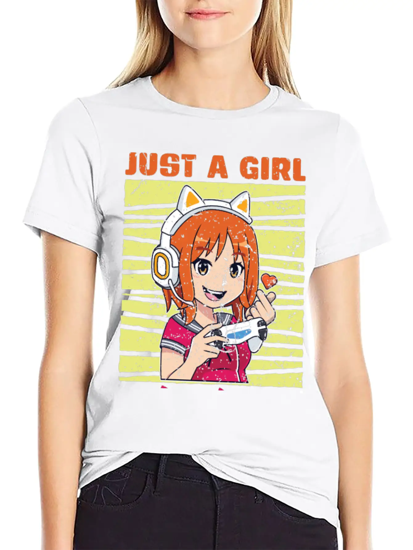 Just A Girl Who Loves Gaming And K Pop K Pop Stylish Everyday T-Shirt – Unisex Basic Cotton Tee