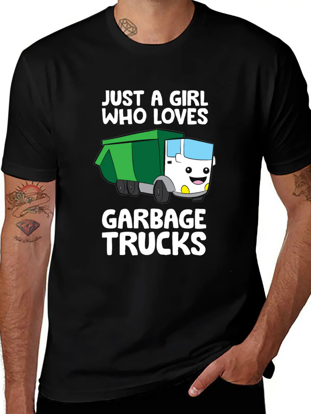 Just A Girl Who Loves Garbage Trucks Unisex Short Sleeve Soft Cotton T-Shirt – Casual Everyday Wear