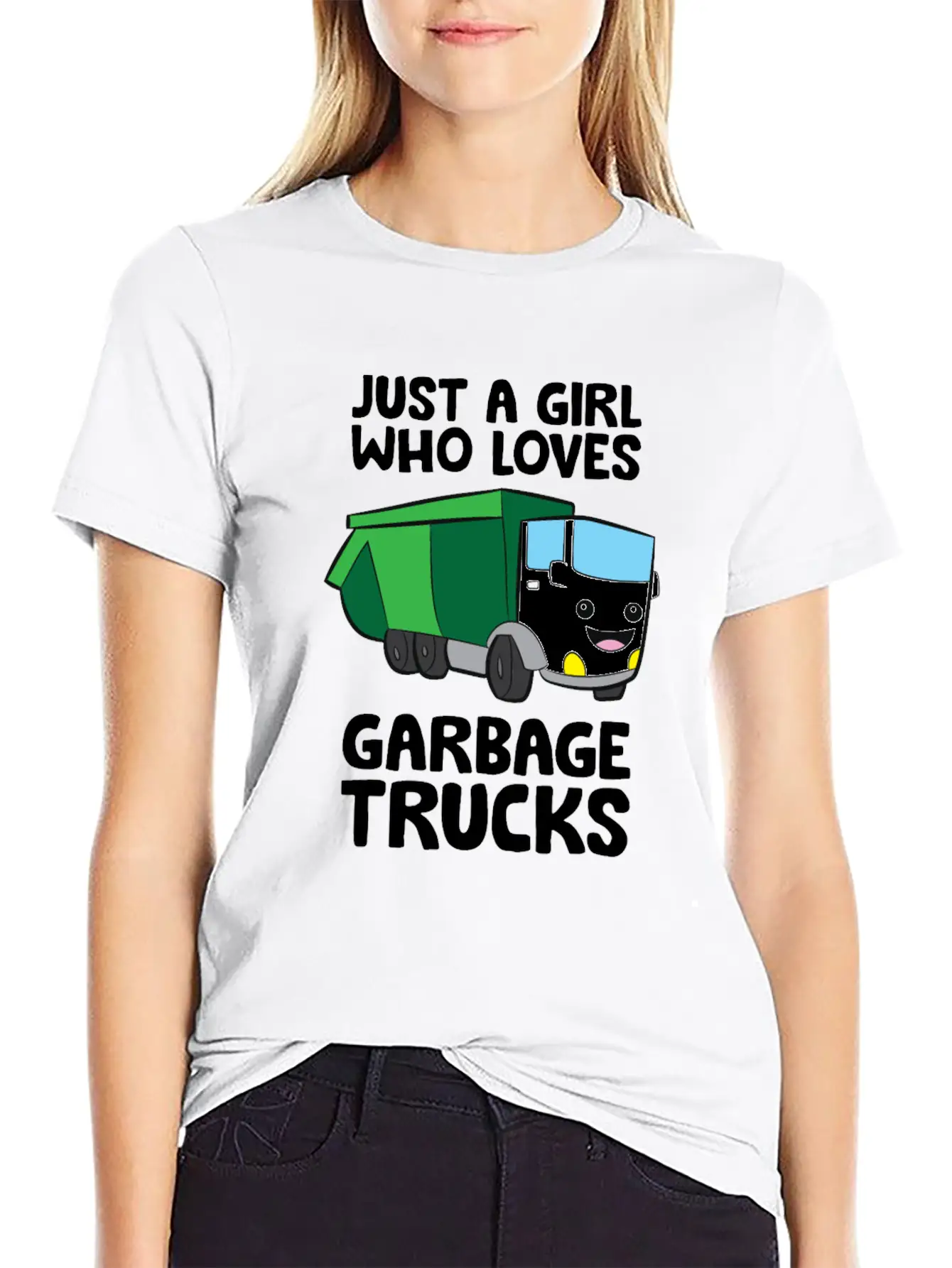 Just A Girl Who Loves Garbage Trucks Unisex Short Sleeve Soft Cotton T-Shirt – Casual Everyday Wear