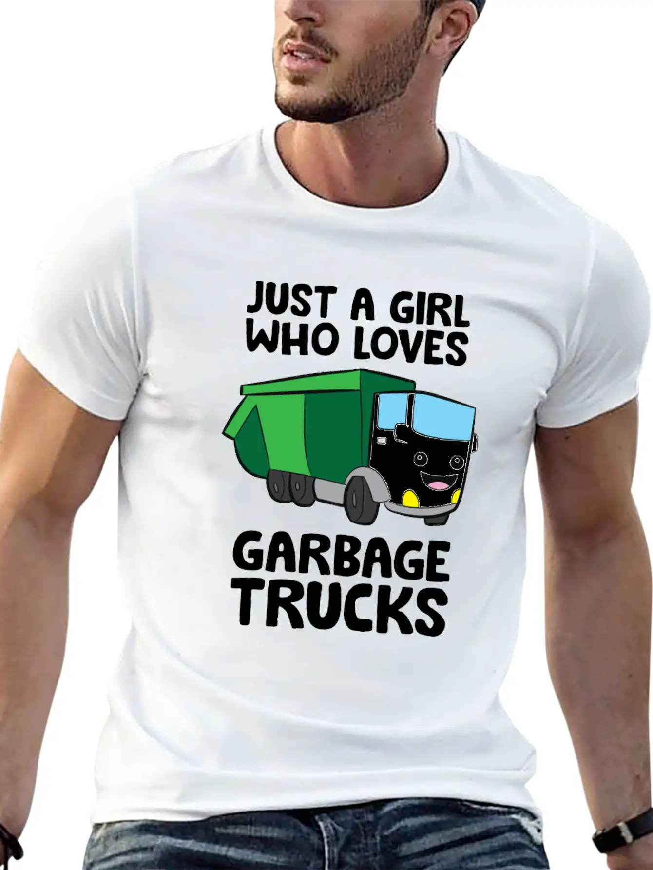 Just A Girl Who Loves Garbage Trucks Unisex Short Sleeve Soft Cotton T-Shirt – Casual Everyday Wear