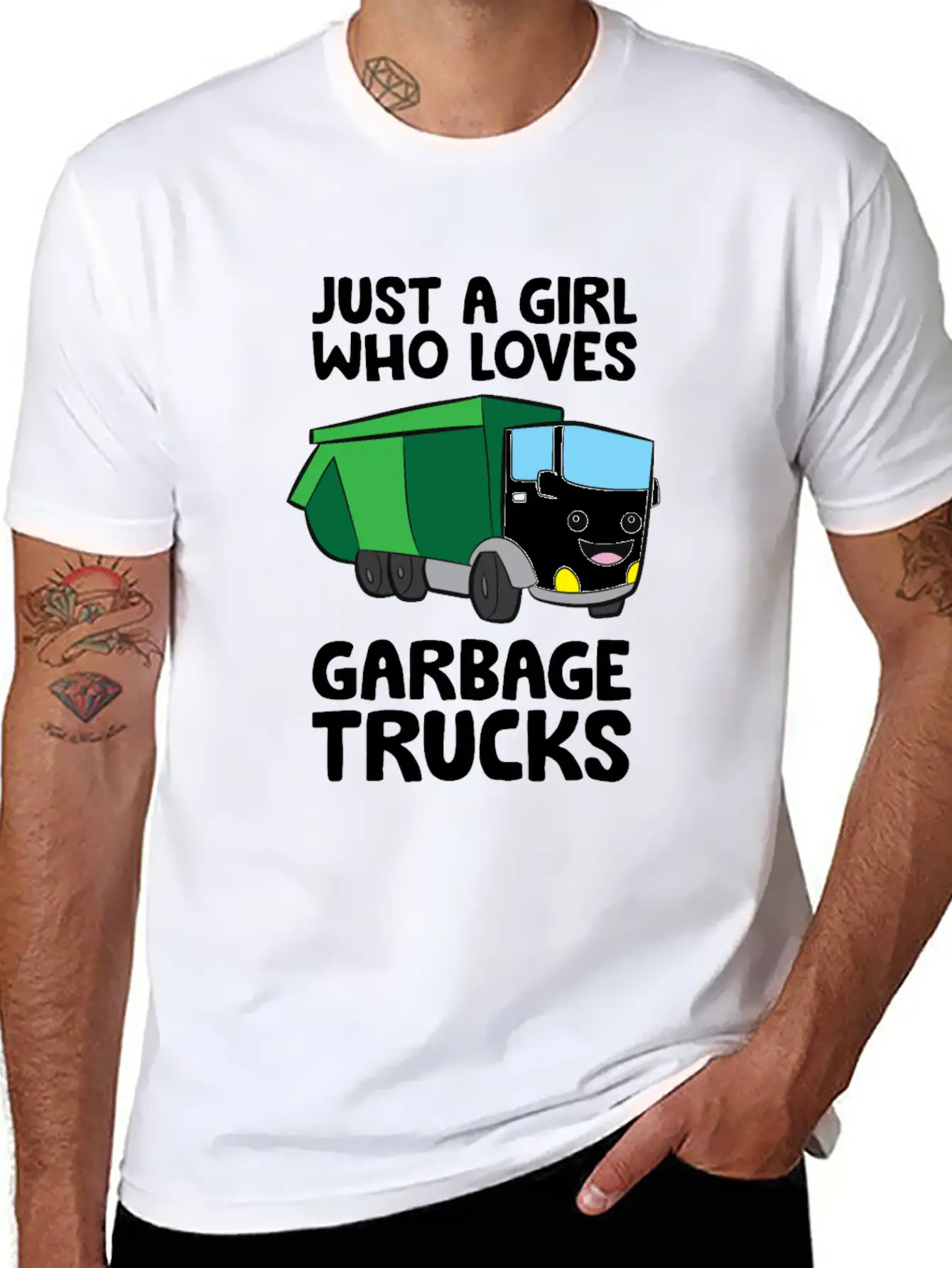 Just A Girl Who Loves Garbage Trucks Unisex Short Sleeve Soft Cotton T-Shirt – Casual Everyday Wear