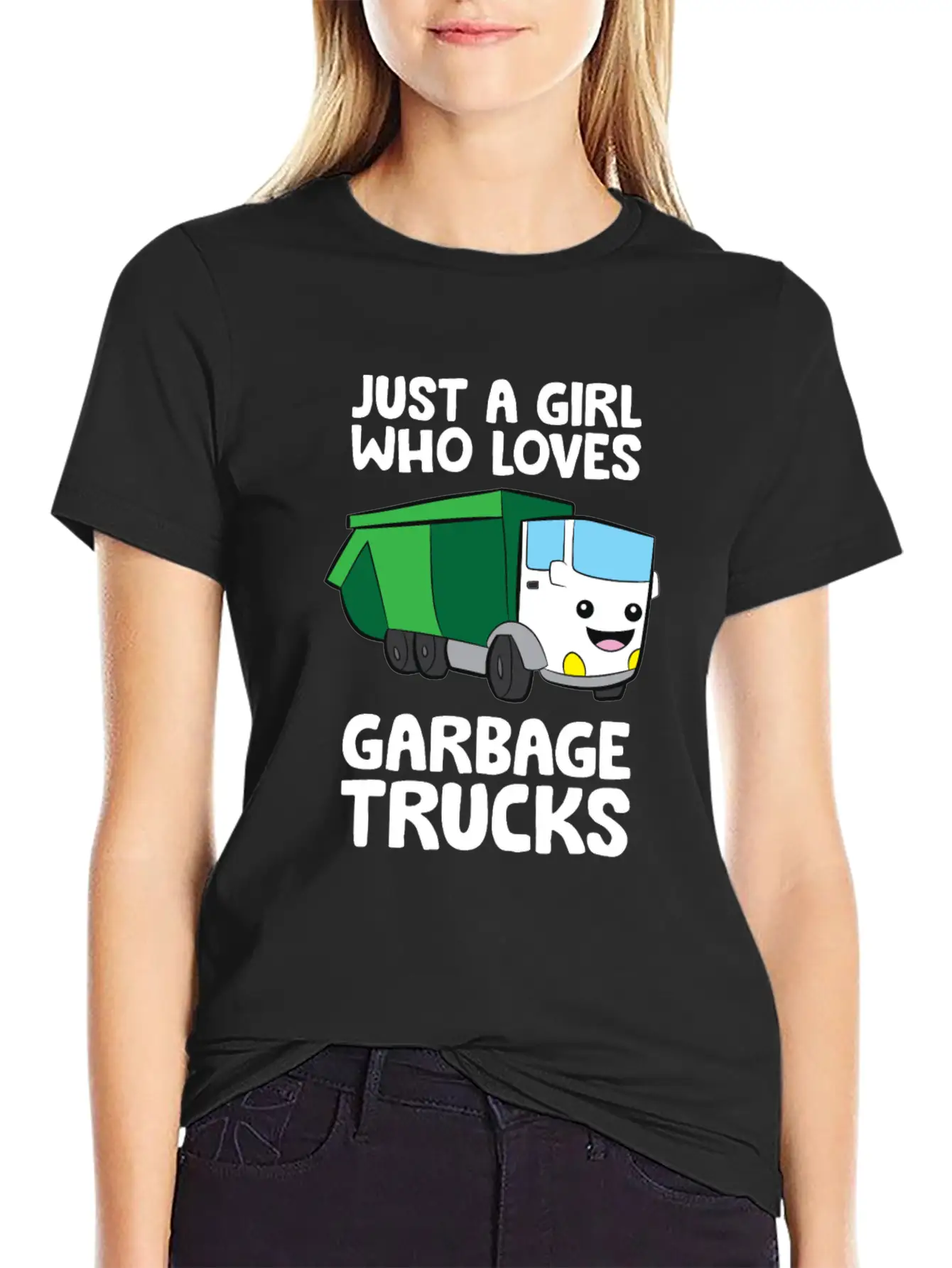 Just A Girl Who Loves Garbage Trucks Unisex Short Sleeve Soft Cotton T-Shirt – Casual Everyday Wear