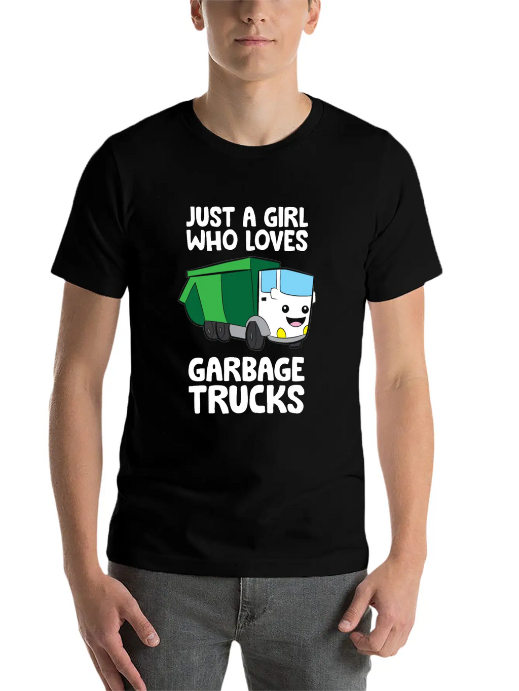 Just A Girl Who Loves Garbage Trucks Unisex Short Sleeve Soft Cotton T-Shirt – Casual Everyday Wear