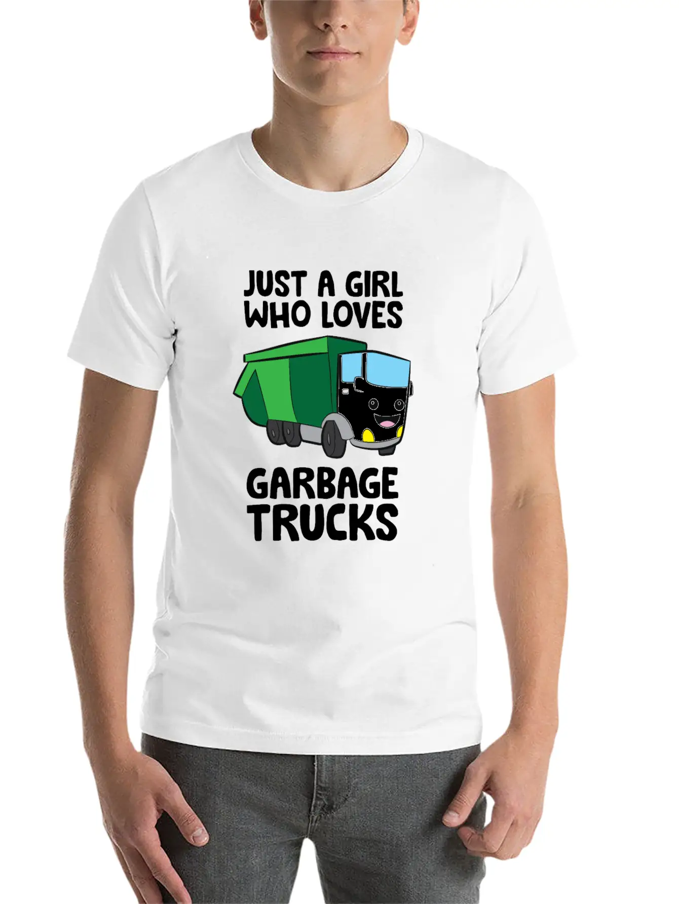 Just A Girl Who Loves Garbage Trucks Unisex Short Sleeve Soft Cotton T-Shirt – Casual Everyday Wear