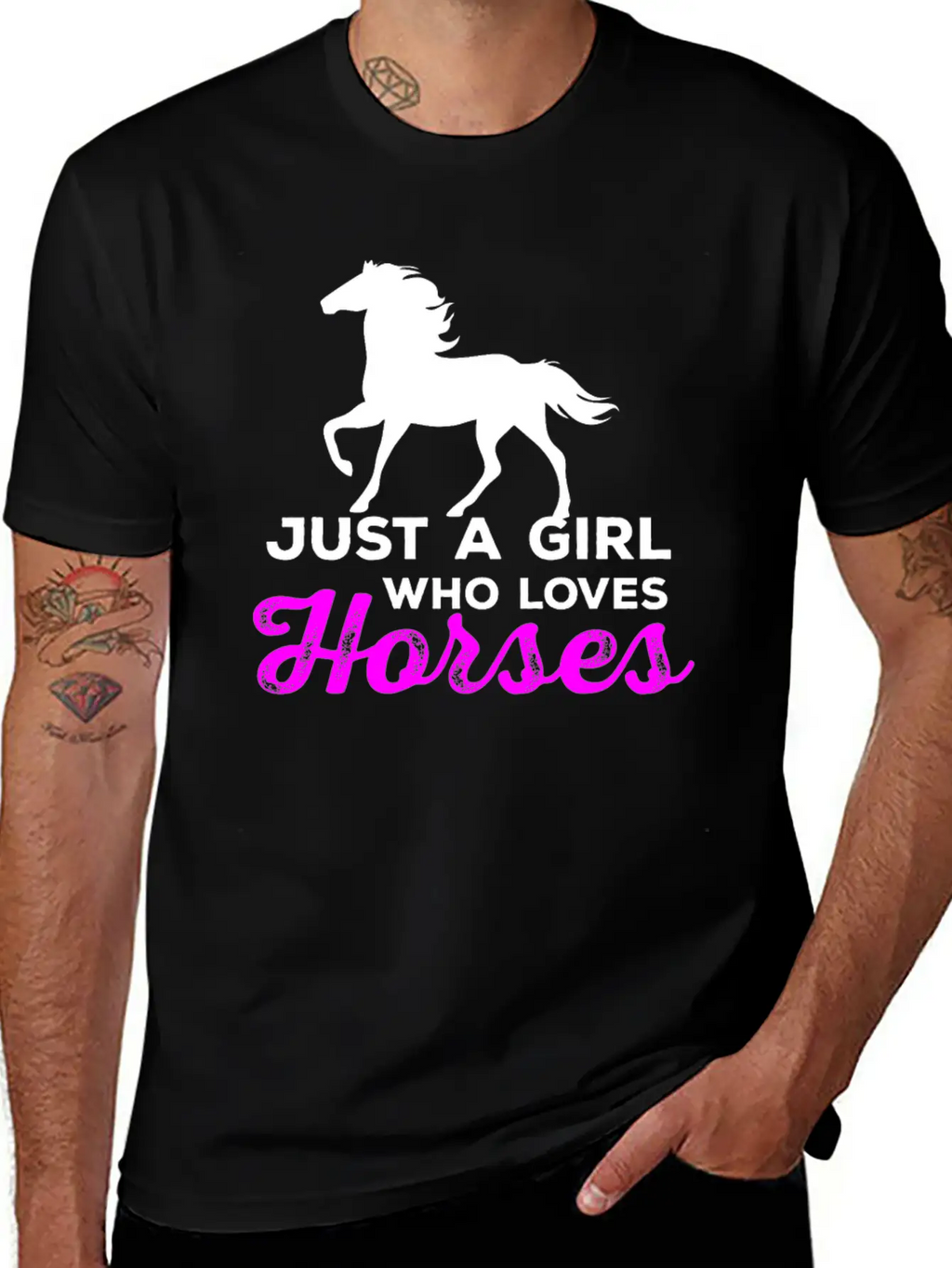 Just A Girl Who Loves Horses - Horse And Farm Girl Stylish Everyday T-Shirt – Unisex Basic Cotton Tee