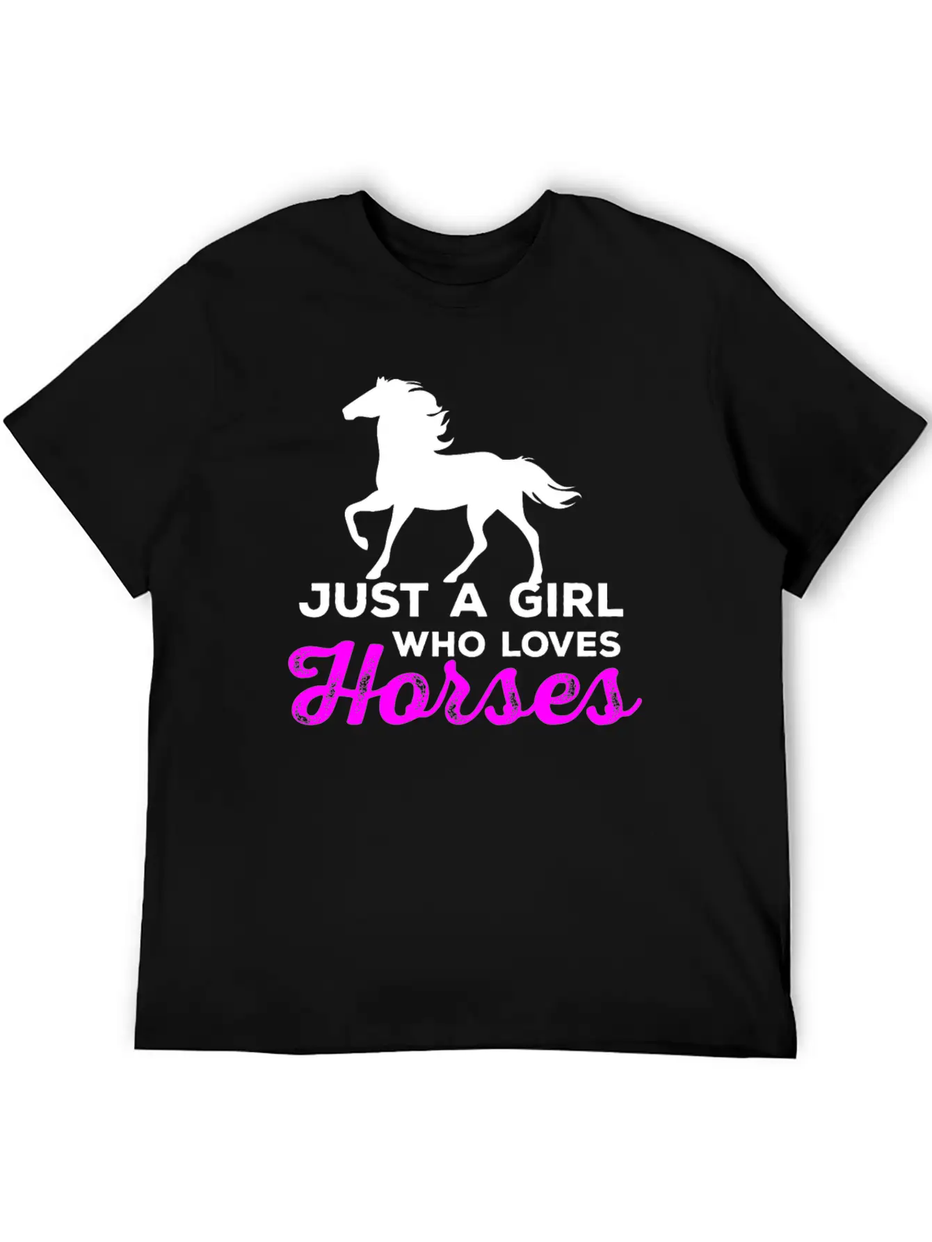 Just A Girl Who Loves Horses - Horse And Farm Girl Stylish Everyday T-Shirt – Unisex Basic Cotton Tee