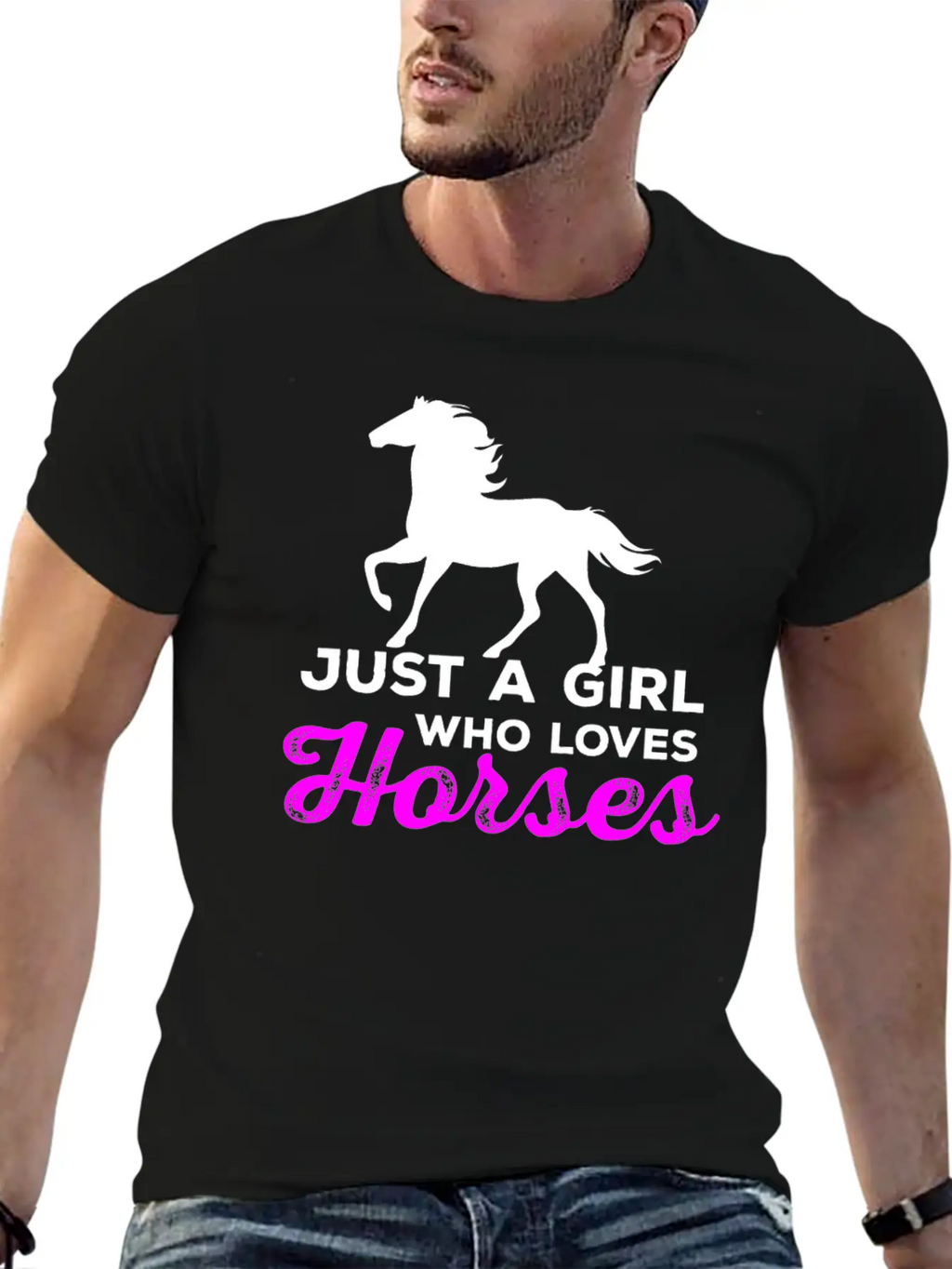 Just A Girl Who Loves Horses - Horse And Farm Girl Stylish Everyday T-Shirt – Unisex Basic Cotton Tee