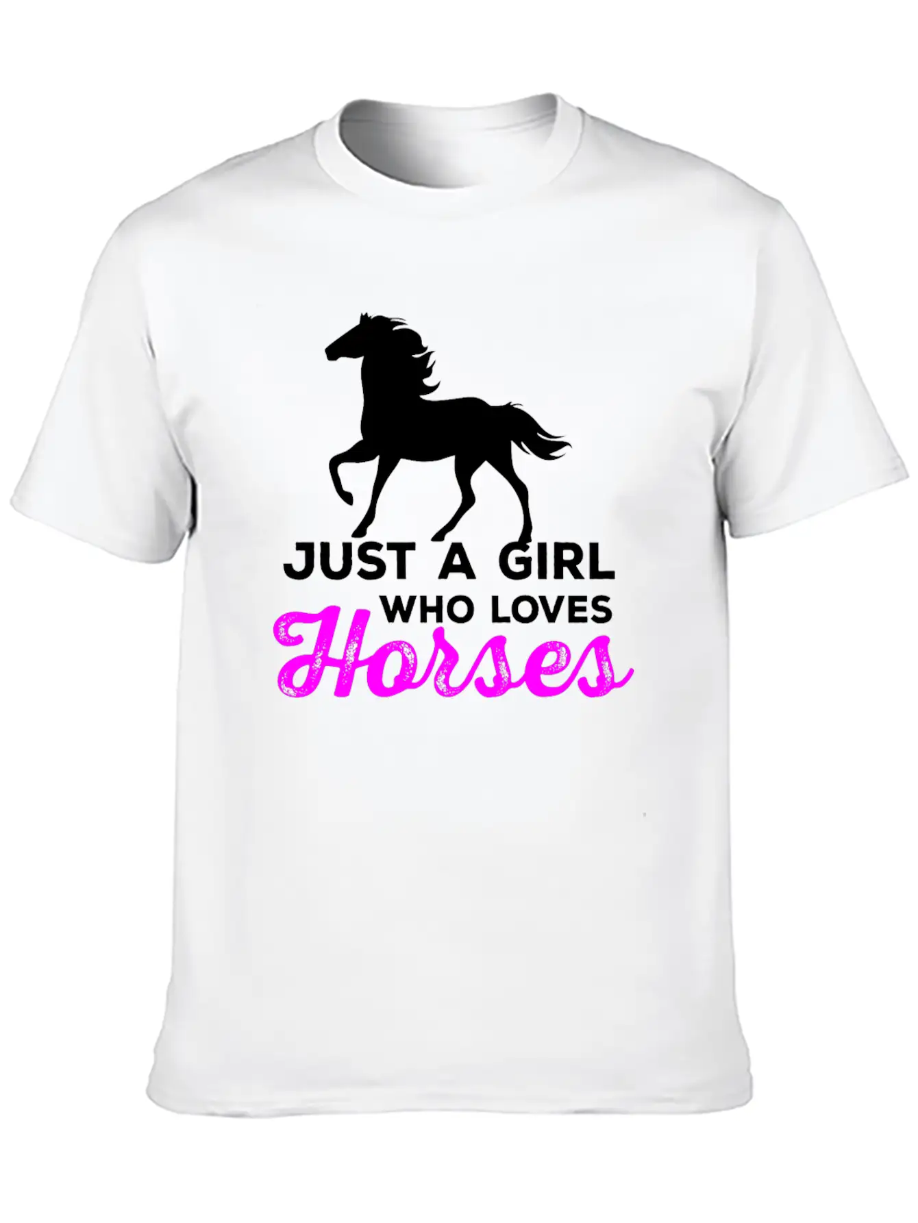 Just A Girl Who Loves Horses - Horse And Farm Girl Stylish Everyday T-Shirt – Unisex Basic Cotton Tee