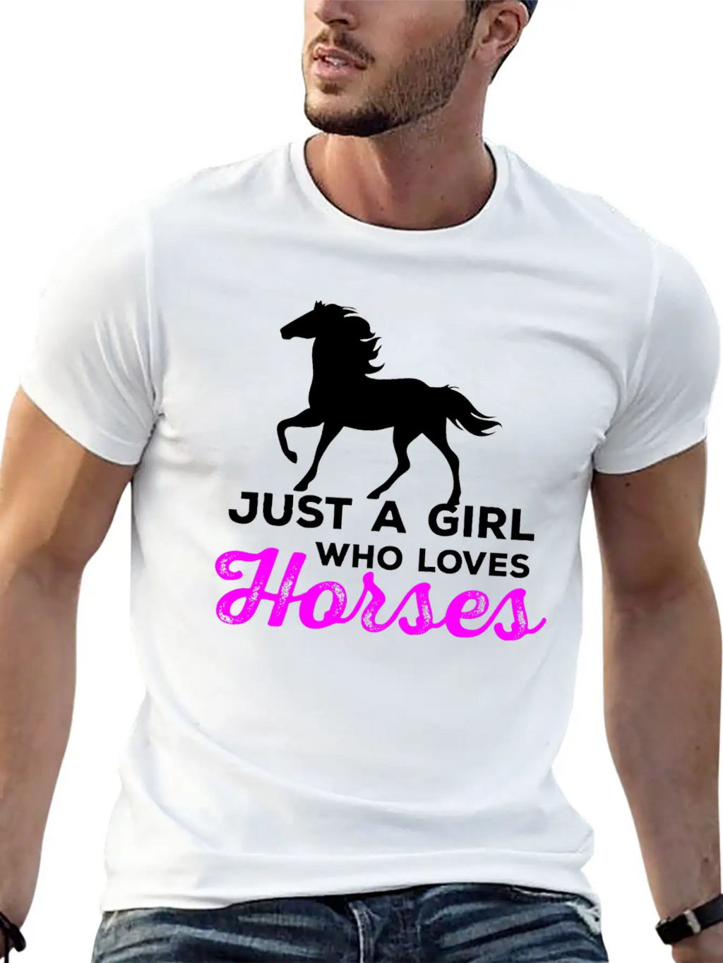 Just A Girl Who Loves Horses - Horse And Farm Girl Stylish Everyday T-Shirt – Unisex Basic Cotton Tee