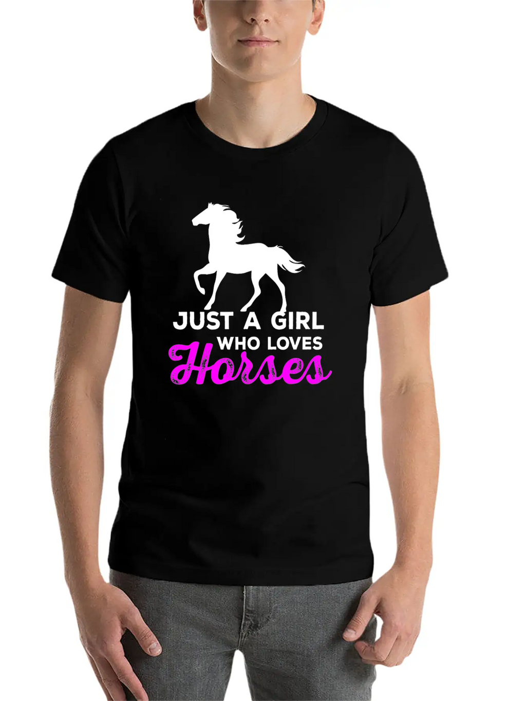 Just A Girl Who Loves Horses - Horse And Farm Girl Stylish Everyday T-Shirt – Unisex Basic Cotton Tee