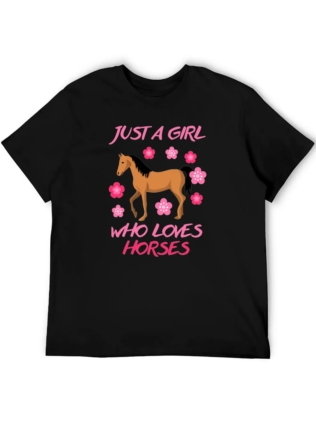 Just A Girl Who Loves Horses Horse Riding Equestri Casual Graphic T-Shirt – Simple And Comfortable Daily Wear