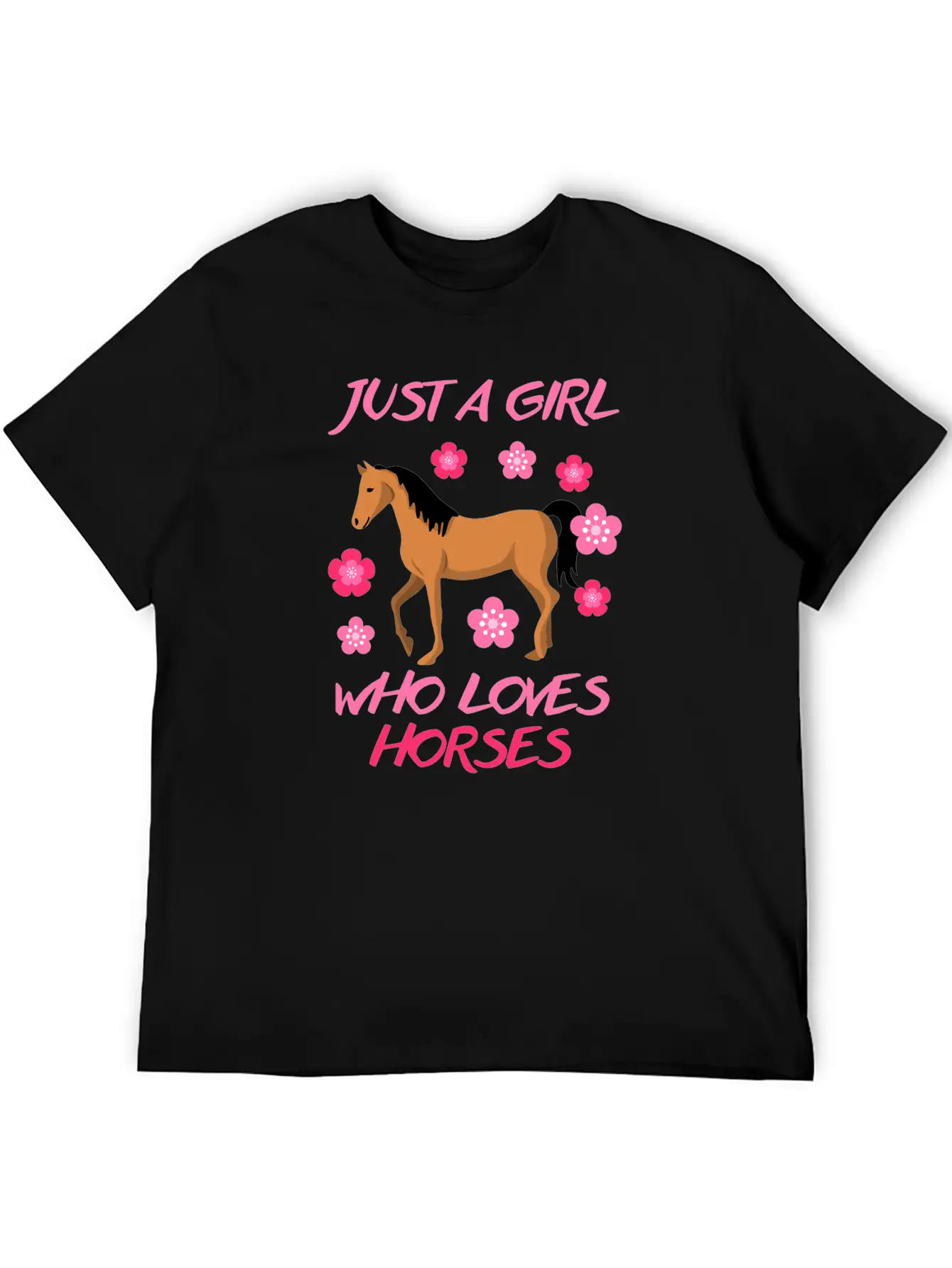 Just A Girl Who Loves Horses Horse Riding Equestri Casual Graphic T-Shirt – Simple And Comfortable Daily Wear