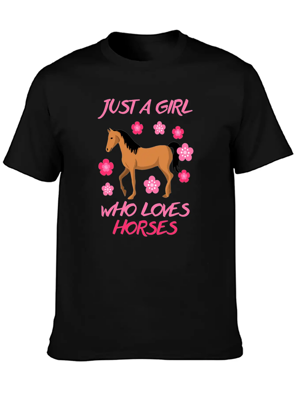 Just A Girl Who Loves Horses Horse Riding Equestri Casual Graphic T-Shirt – Simple And Comfortable Daily Wear