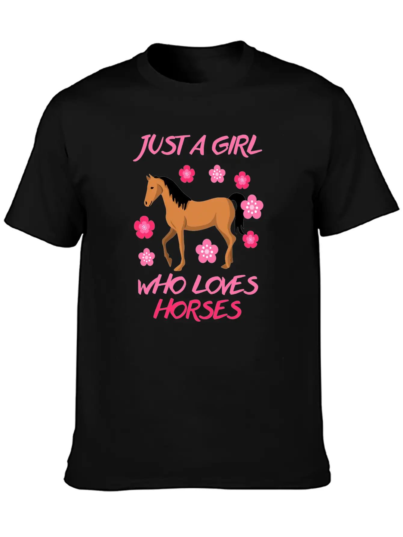 Just A Girl Who Loves Horses Horse Riding Equestri Casual Graphic T-Shirt – Simple And Comfortable Daily Wear