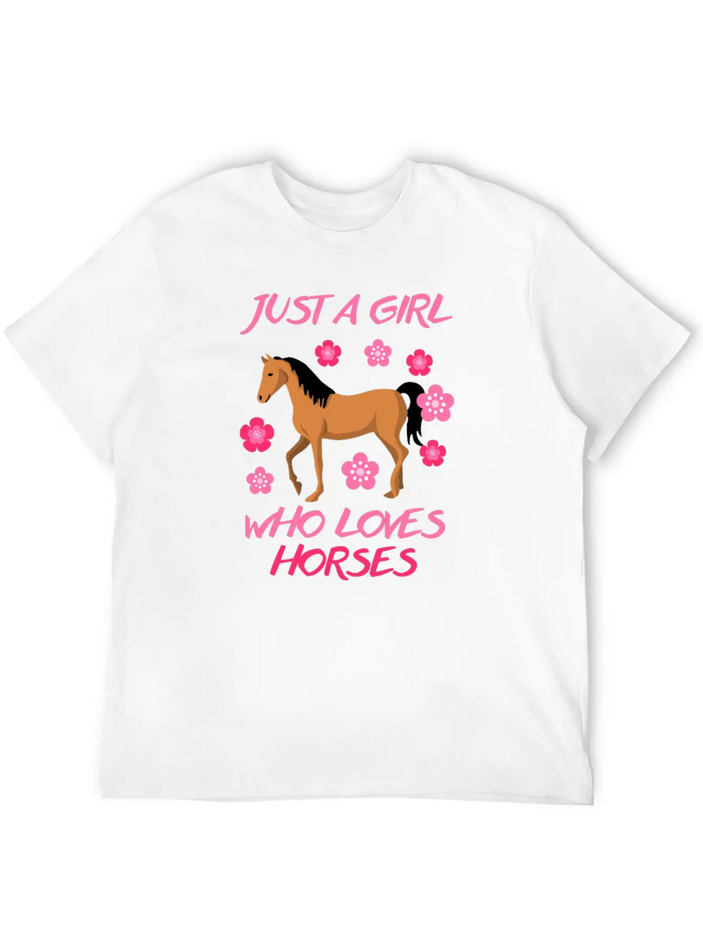 Just A Girl Who Loves Horses Horse Riding Equestri Casual Graphic T-Shirt – Simple And Comfortable Daily Wear