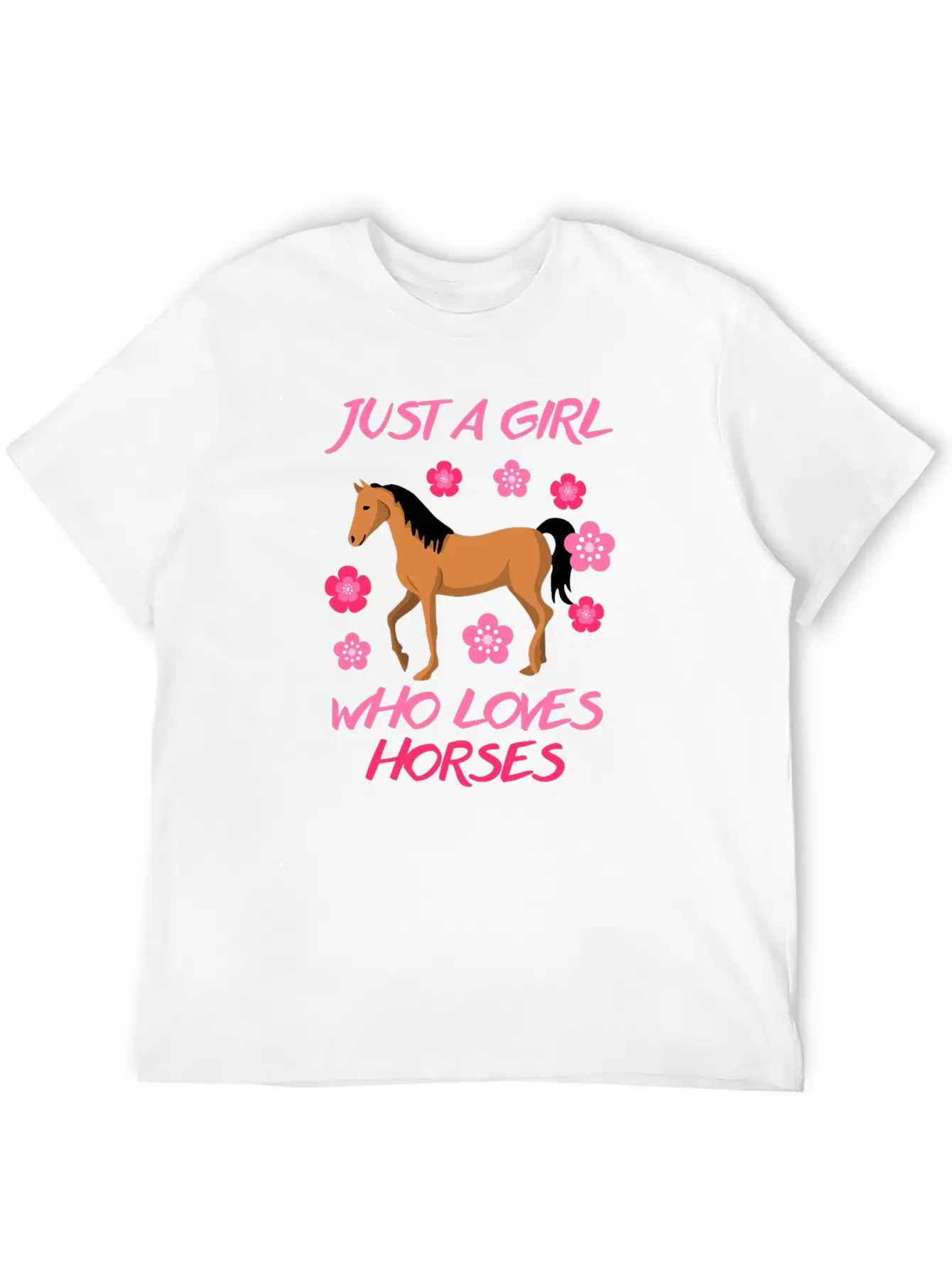 Just A Girl Who Loves Horses Horse Riding Equestri Casual Graphic T-Shirt – Simple And Comfortable Daily Wear