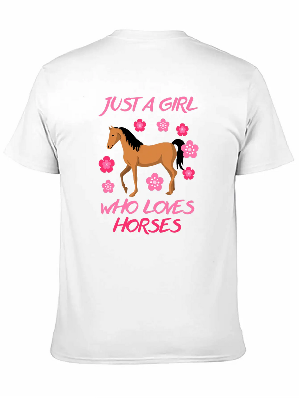 Just A Girl Who Loves Horses Horse Riding Equestri Casual Graphic T-Shirt – Simple And Comfortable Daily Wear