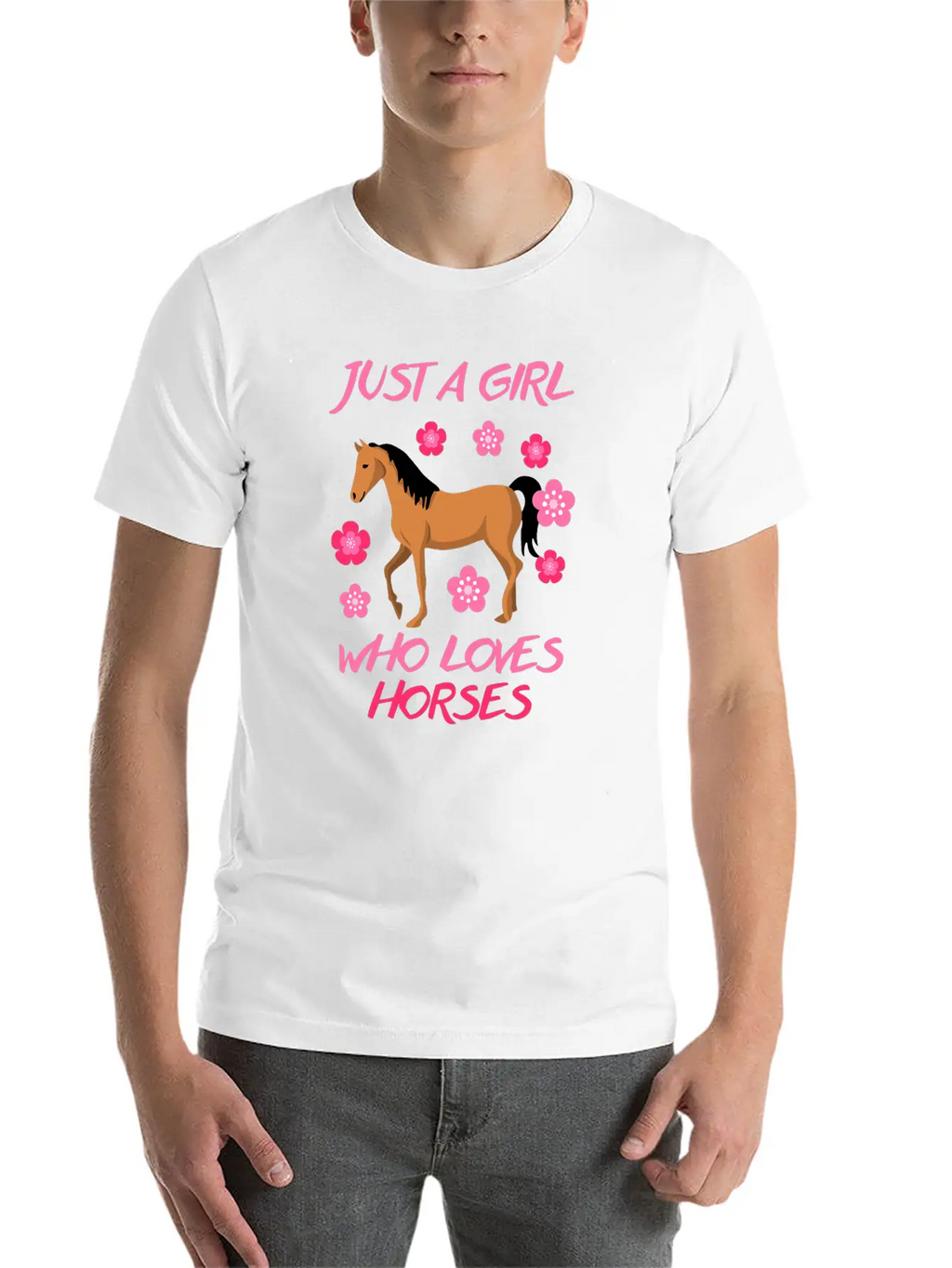 Just A Girl Who Loves Horses Horse Riding Equestri Casual Graphic T-Shirt – Simple And Comfortable Daily Wear