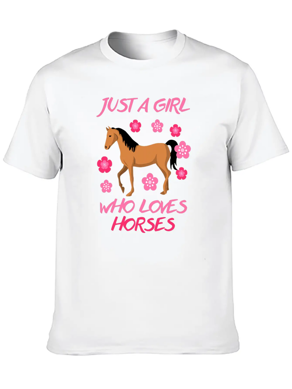 Just A Girl Who Loves Horses Horse Riding Equestri Casual Graphic T-Shirt – Simple And Comfortable Daily Wear