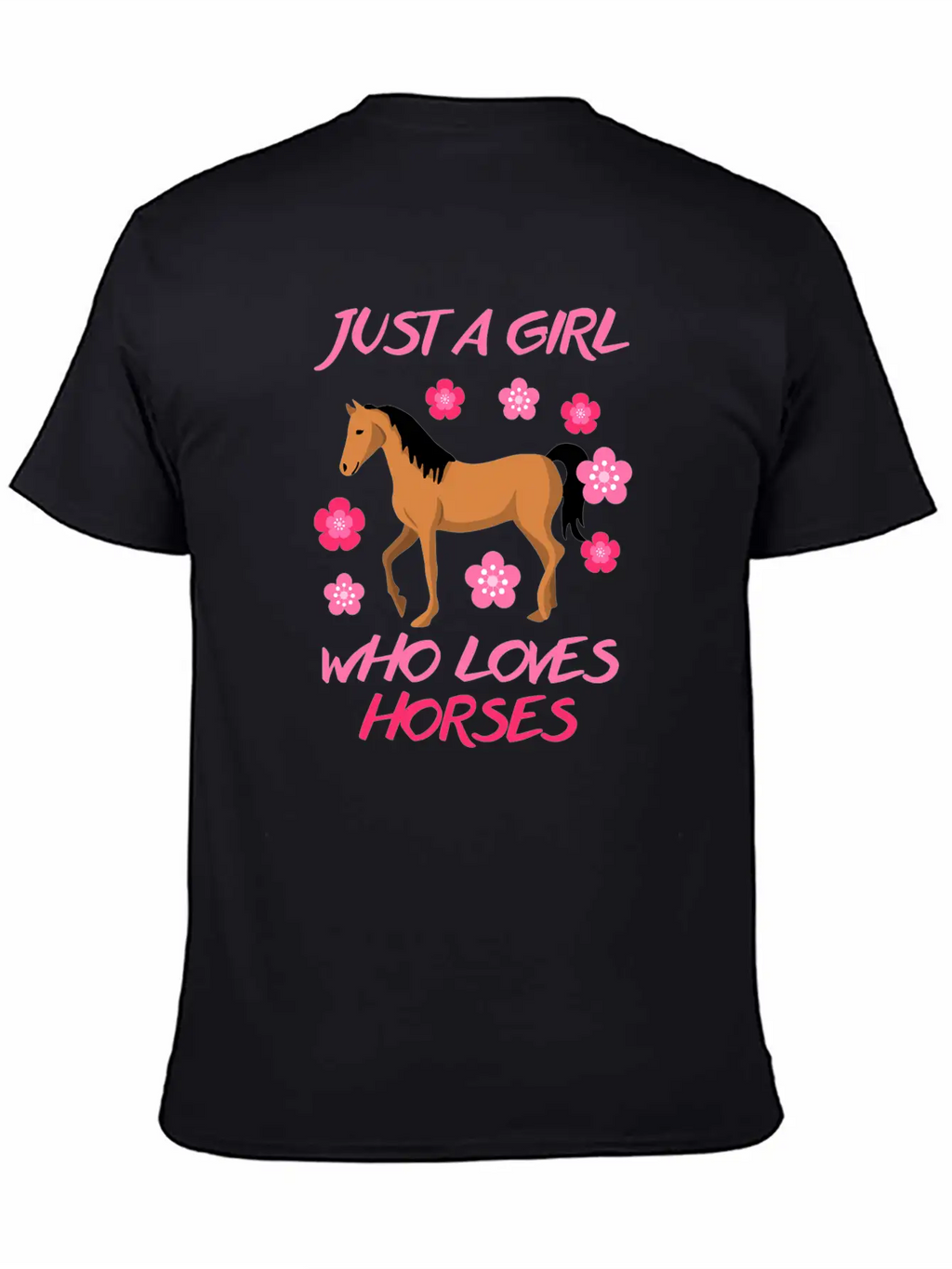 Just A Girl Who Loves Horses Horse Riding Equestri Casual Graphic T-Shirt – Simple And Comfortable Daily Wear