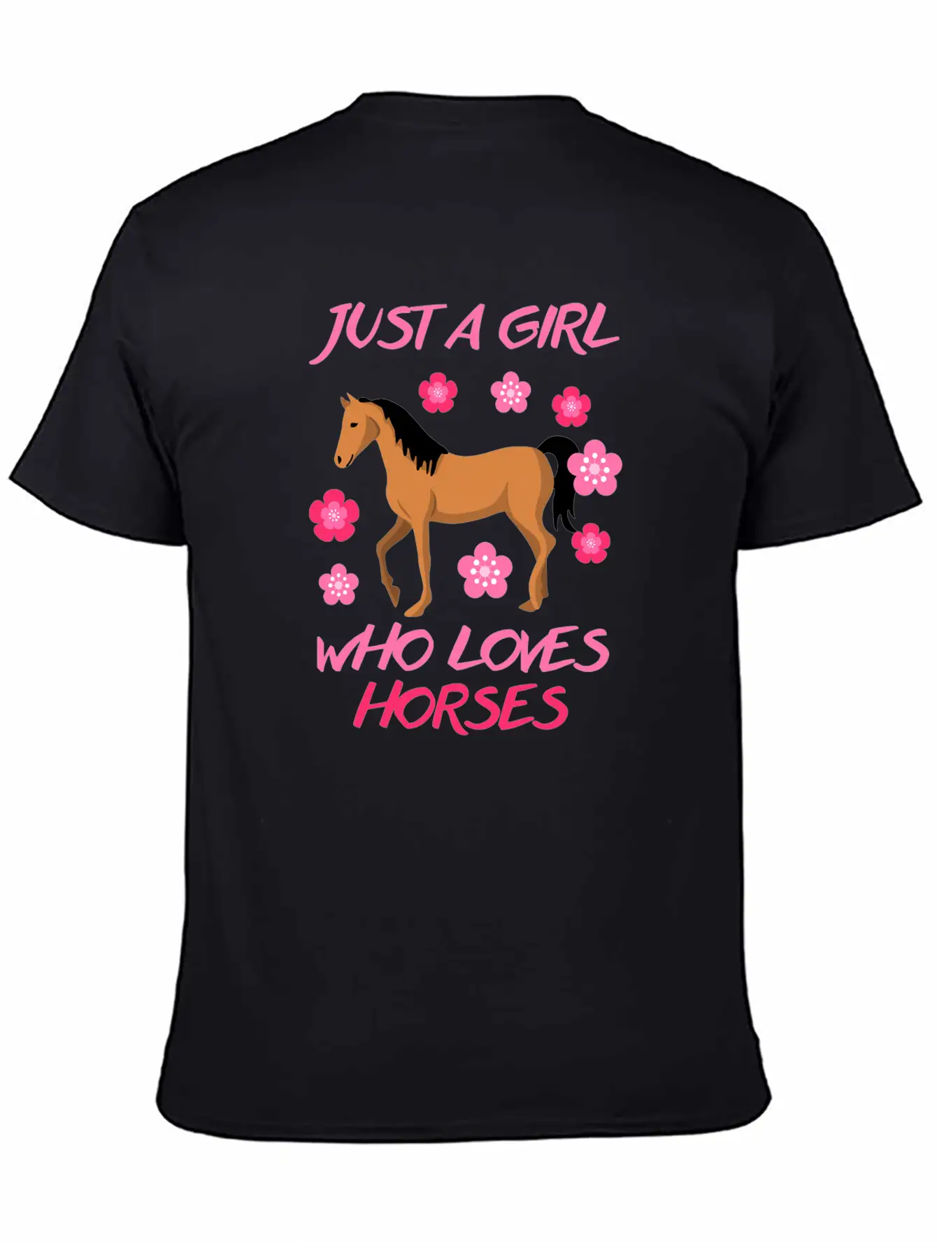 Just A Girl Who Loves Horses Horse Riding Equestri Casual Graphic T-Shirt – Simple And Comfortable Daily Wear