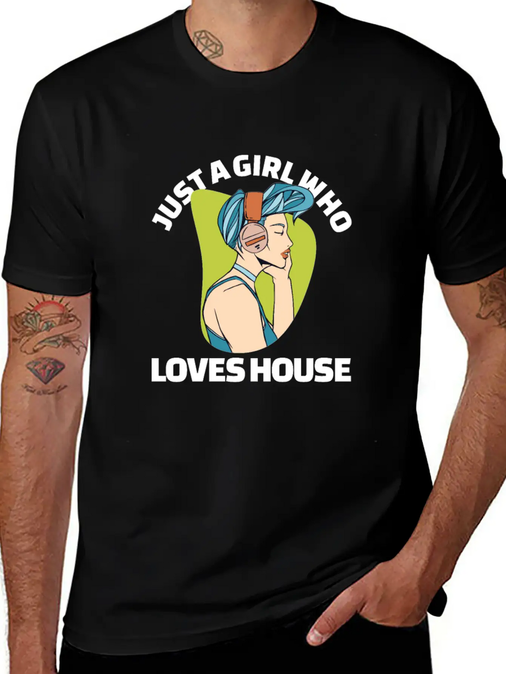 Just A Girl Who Loves House EDM Lover House Musihc Unisex Short Sleeve Soft Cotton T-Shirt – Casual Everyday Wear