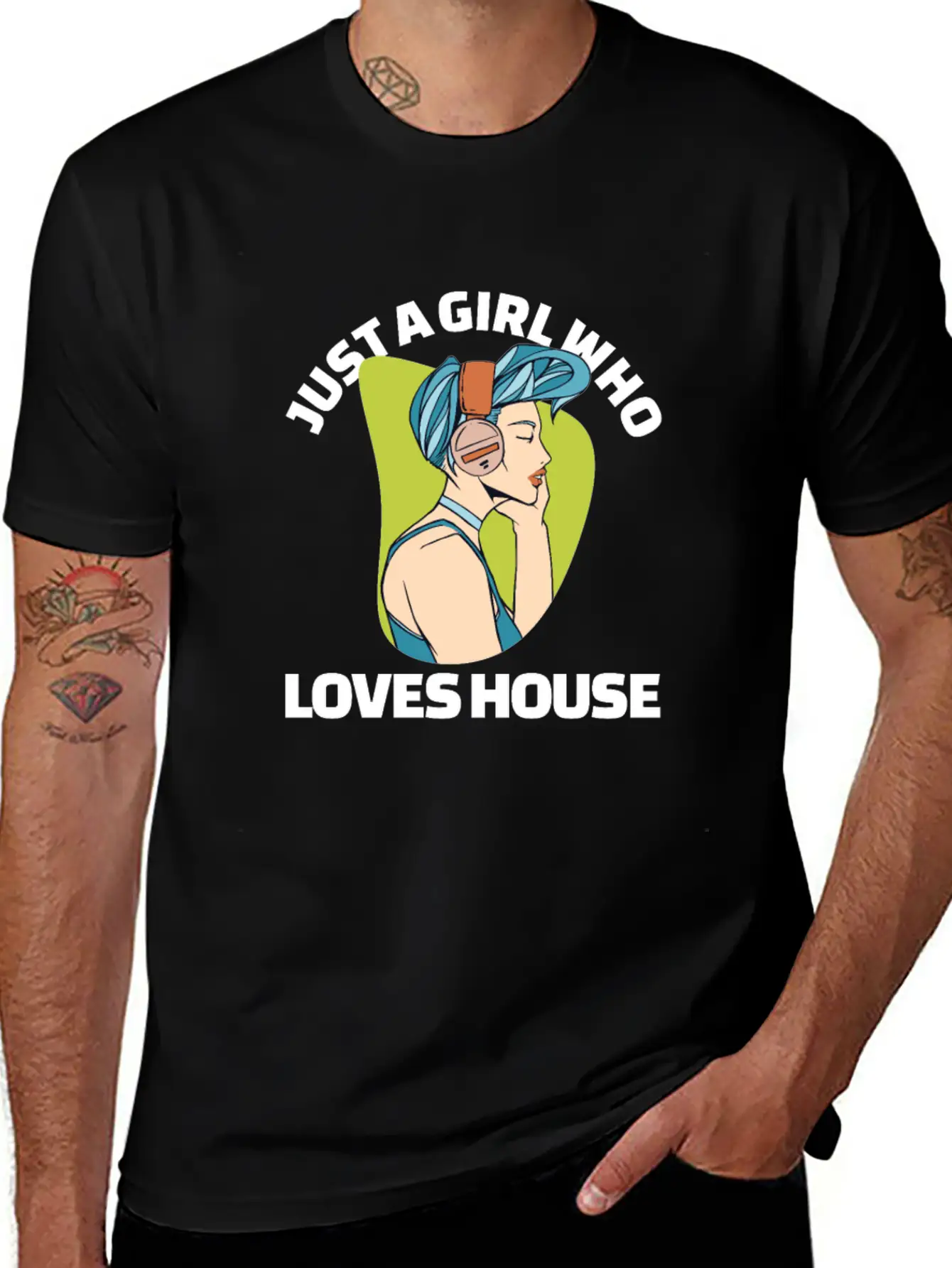 Just A Girl Who Loves House EDM Lover House Musihc Unisex Short Sleeve Soft Cotton T-Shirt – Casual Everyday Wear