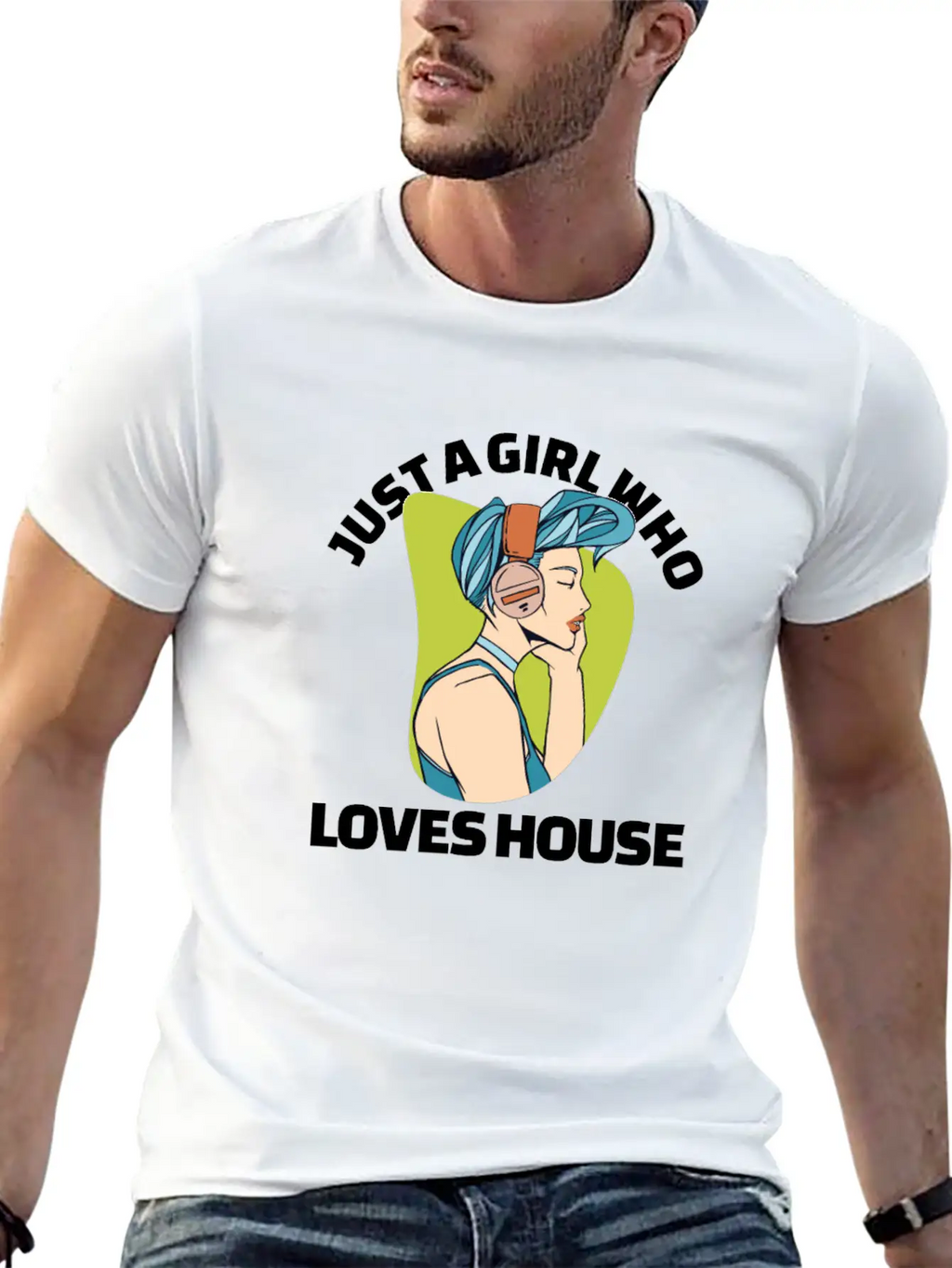 Just A Girl Who Loves House EDM Lover House Musihc Unisex Short Sleeve Soft Cotton T-Shirt – Casual Everyday Wear
