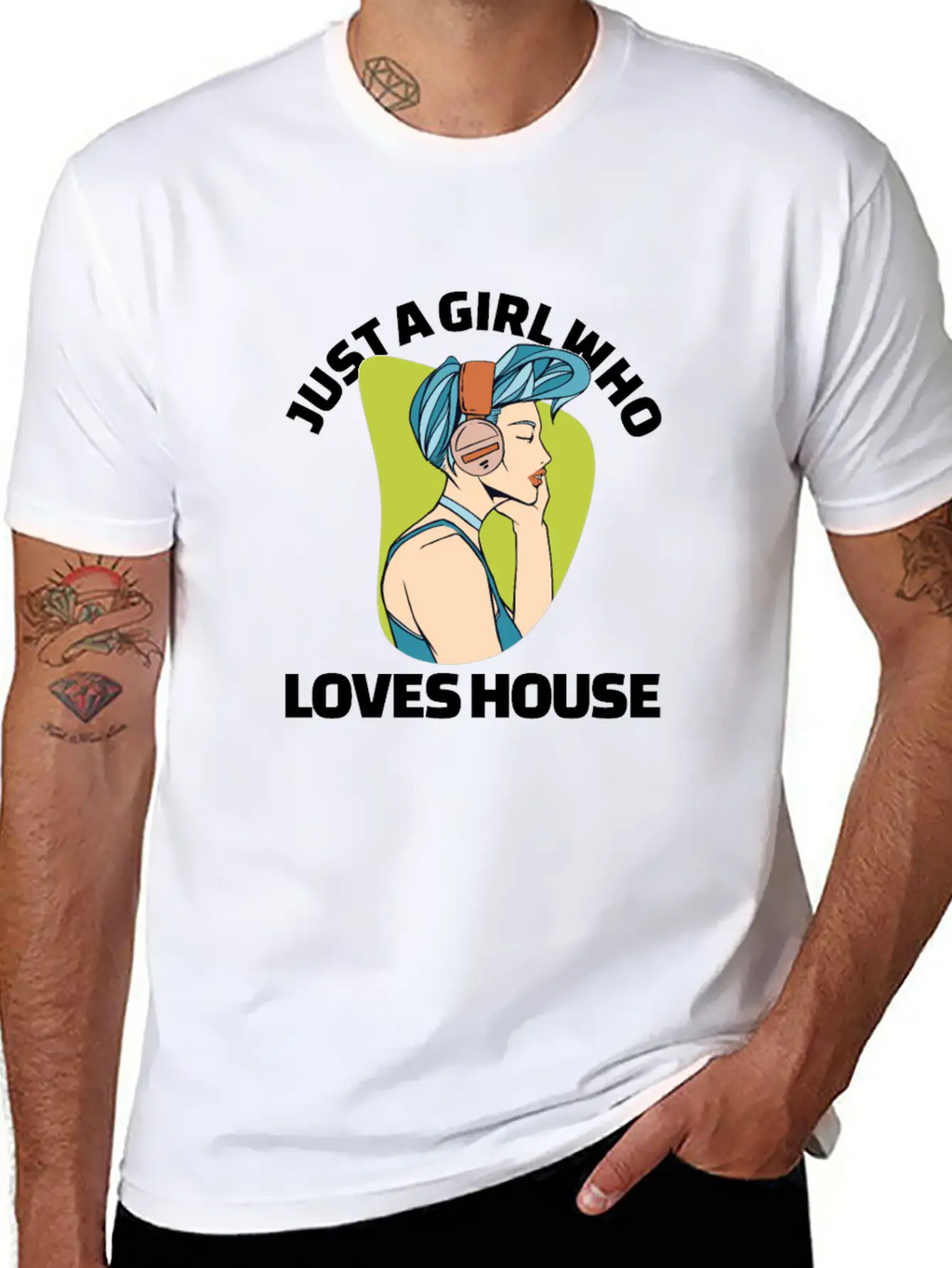 Just A Girl Who Loves House EDM Lover House Musihc Unisex Short Sleeve Soft Cotton T-Shirt – Casual Everyday Wear