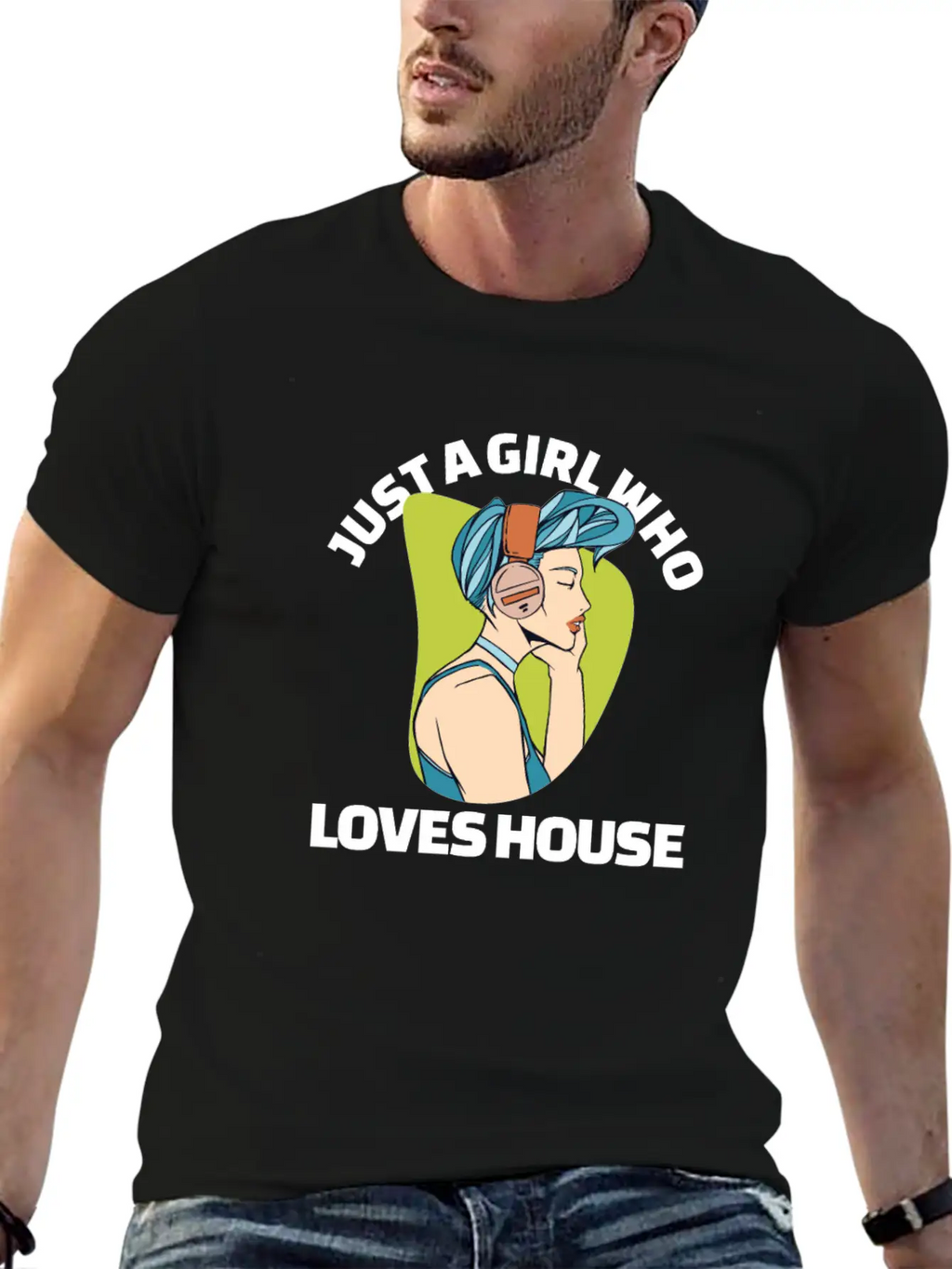 Just A Girl Who Loves House EDM Lover House Musihc Unisex Short Sleeve Soft Cotton T-Shirt – Casual Everyday Wear